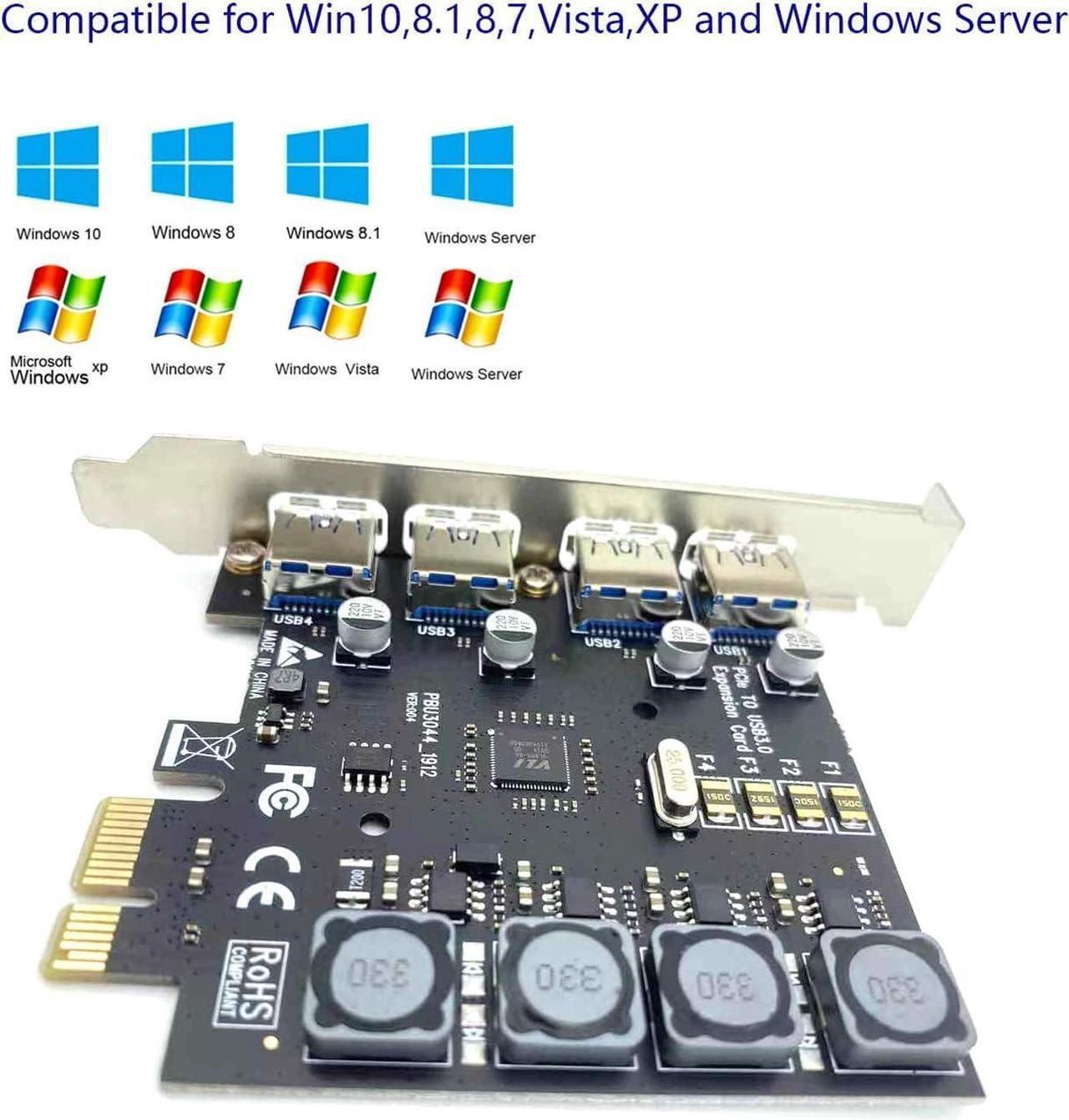Alt view image 6 of 7 - Jansicotek 4 Port PCIE Expansion Card, USB 3.0 Superspeed 5Gbps Front Expansion Card, Internal USB Hub Converter for Win XP Win7 Win 8 Win 10 Win 11 Linux