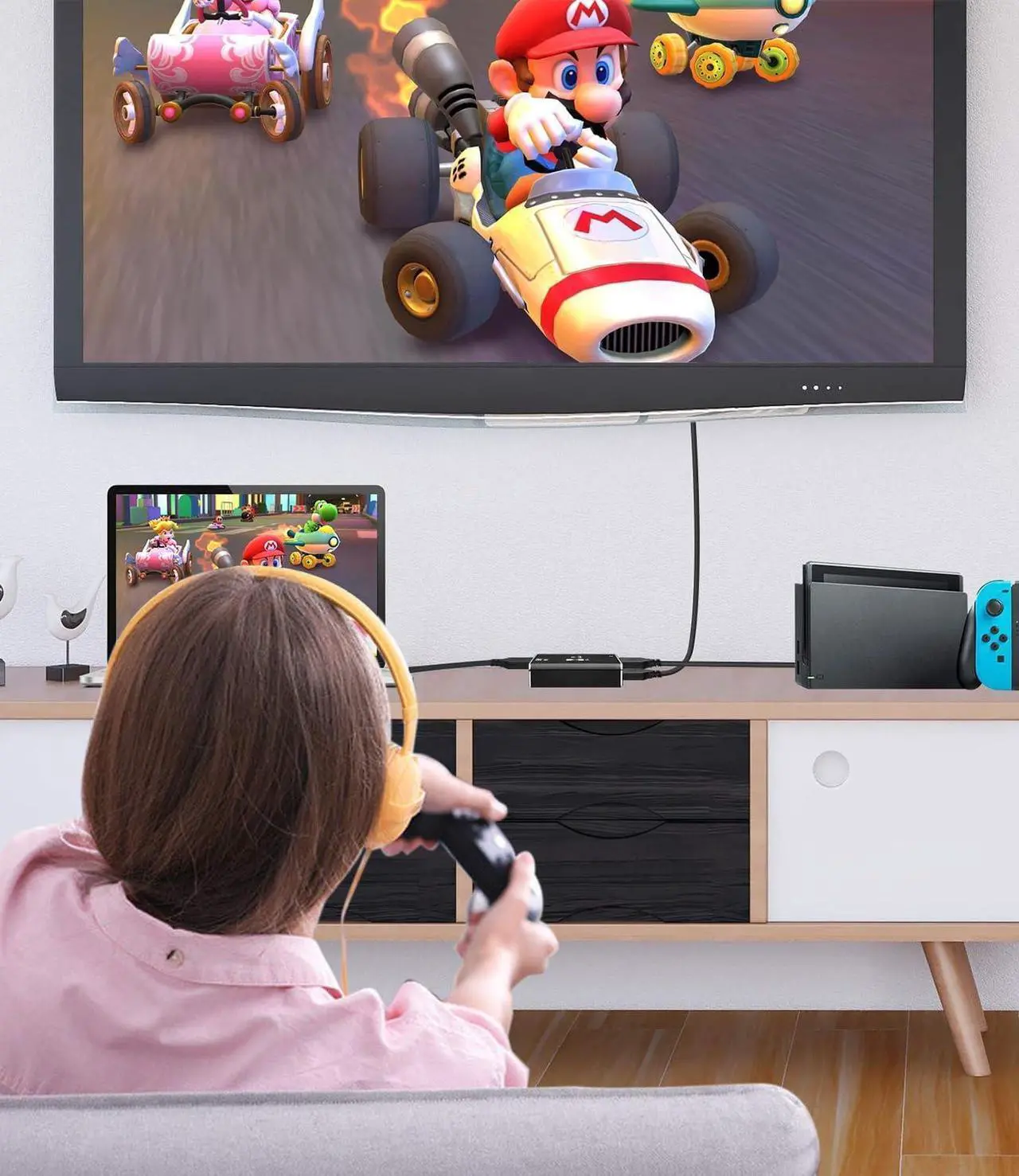 Alt view image 3 of 7 - ESTONE 4K External Capture Card, Stream and Record in 1080p 60fps with ultra-low latency on PS5, PS4/Pro, Xbox Series X/S, Xbox One X/S, in OBS and more, works with PC and Mac