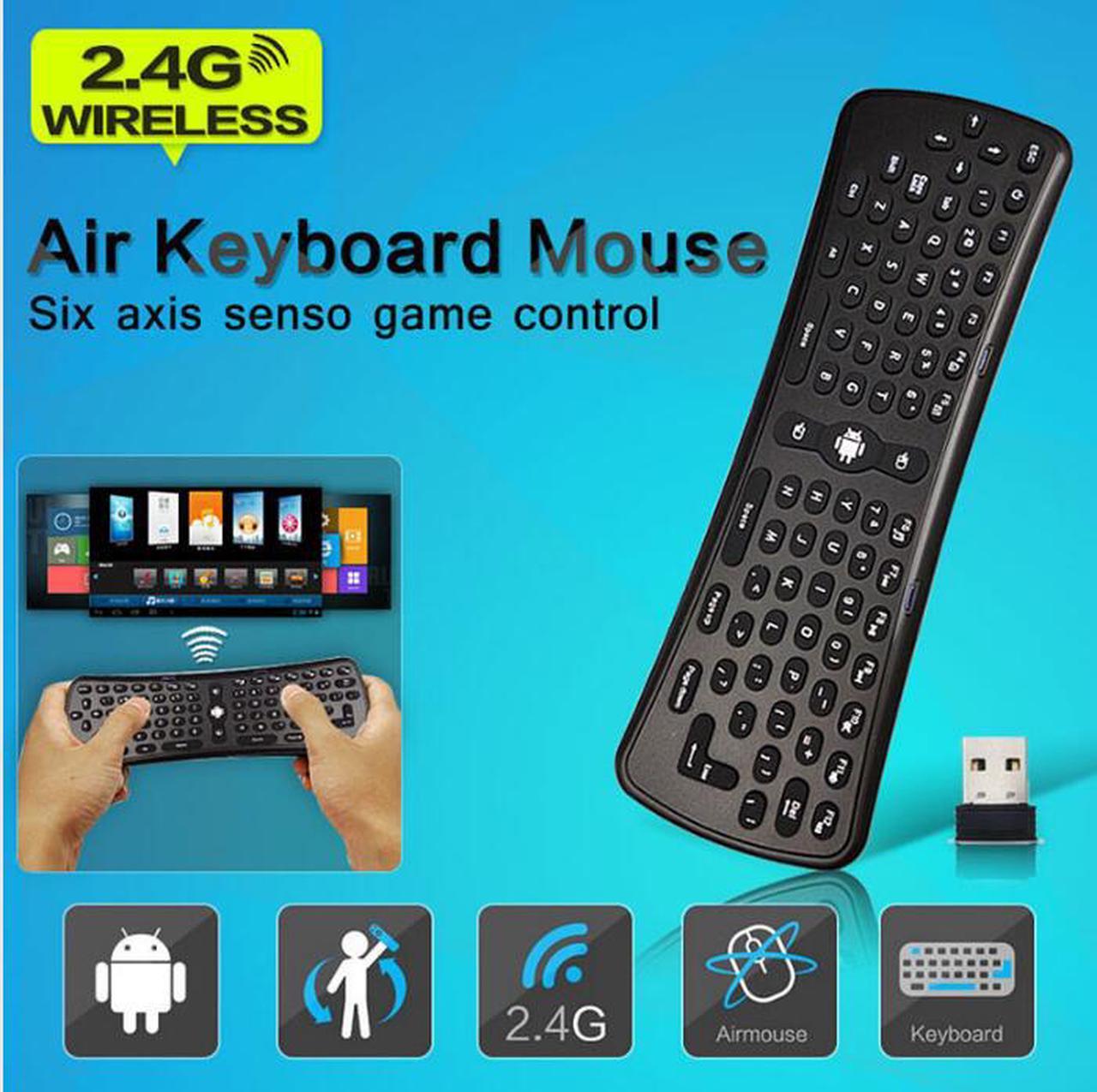 ESTONE 2.4 GHz 6 Axes Gyroscope T6 Mini Keyboard Wireless Keyboard Remote Control VS T3 I8 for S912 S905 MX3 OTG TV Box Android Computer