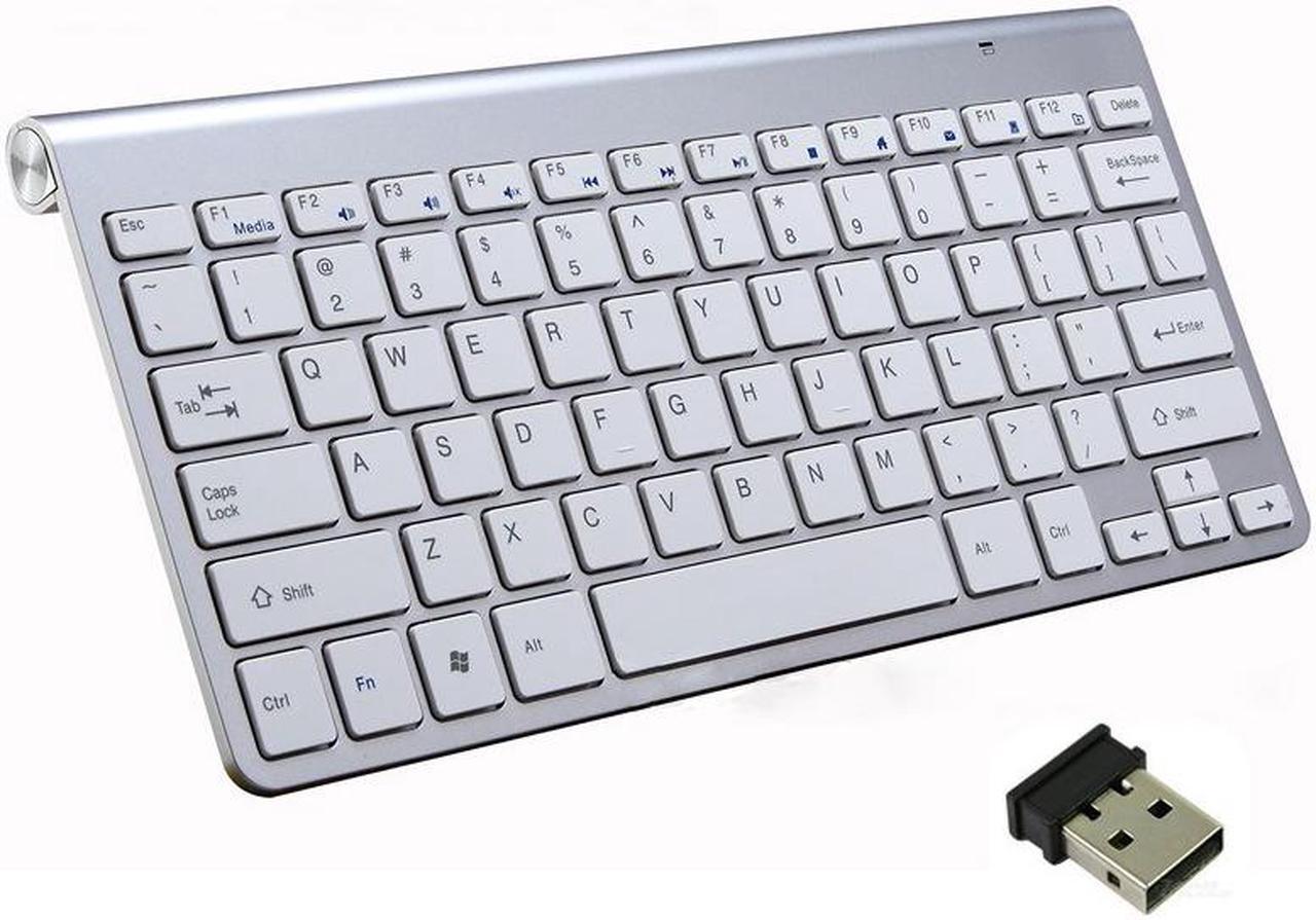 Alt view image 3 of 7 - ESTONE 2.4G Wireless Keyboard Mouse Ultra-Thin Comb 78 Key Mini Teclado e mouse sem fio for Desktop Laptop Smart TV Home Office Use,Silver