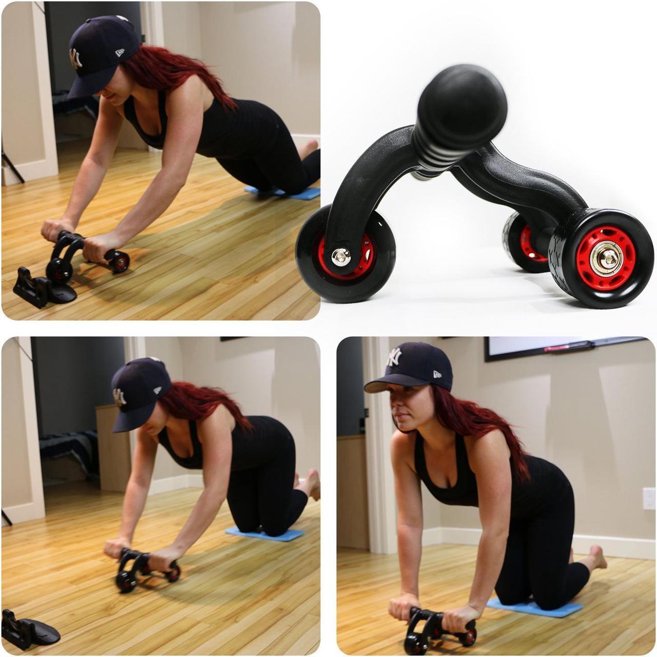 ESTONE Ab Roller Wheel w/Patented 3-Wheel Triangular Design - Perfect Fitness Exercise Equipment For Home And Best Exercise Equipment For Abs