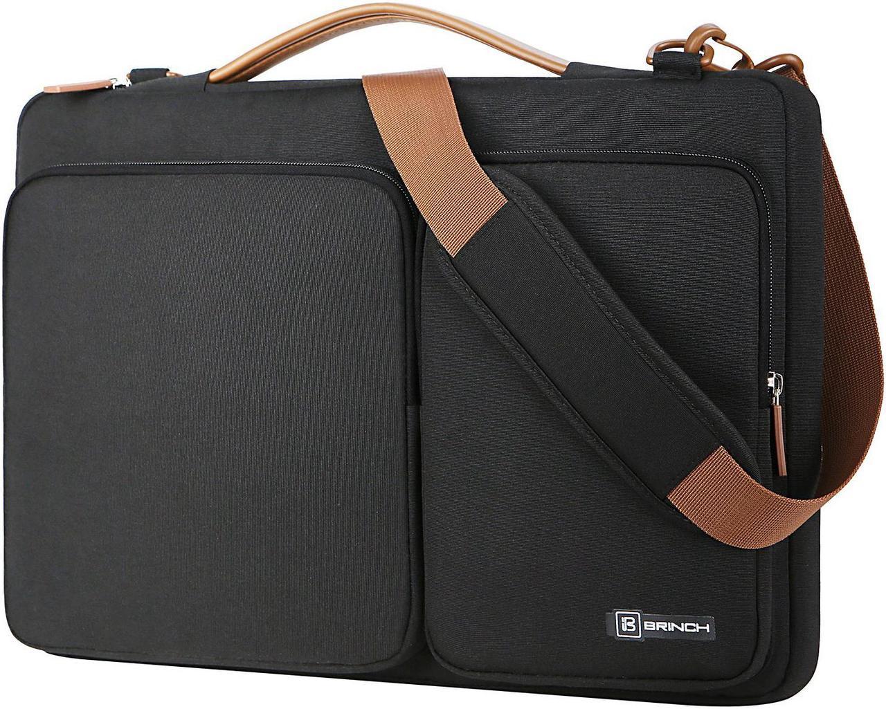 ESTONE 13.3-Inch Multi-functional Portable Laptop Sleeve Case Bag Briefcase with Luggage Strap for 13- 13.3 Inch Laptop MacBook Chromebook Computers, Black