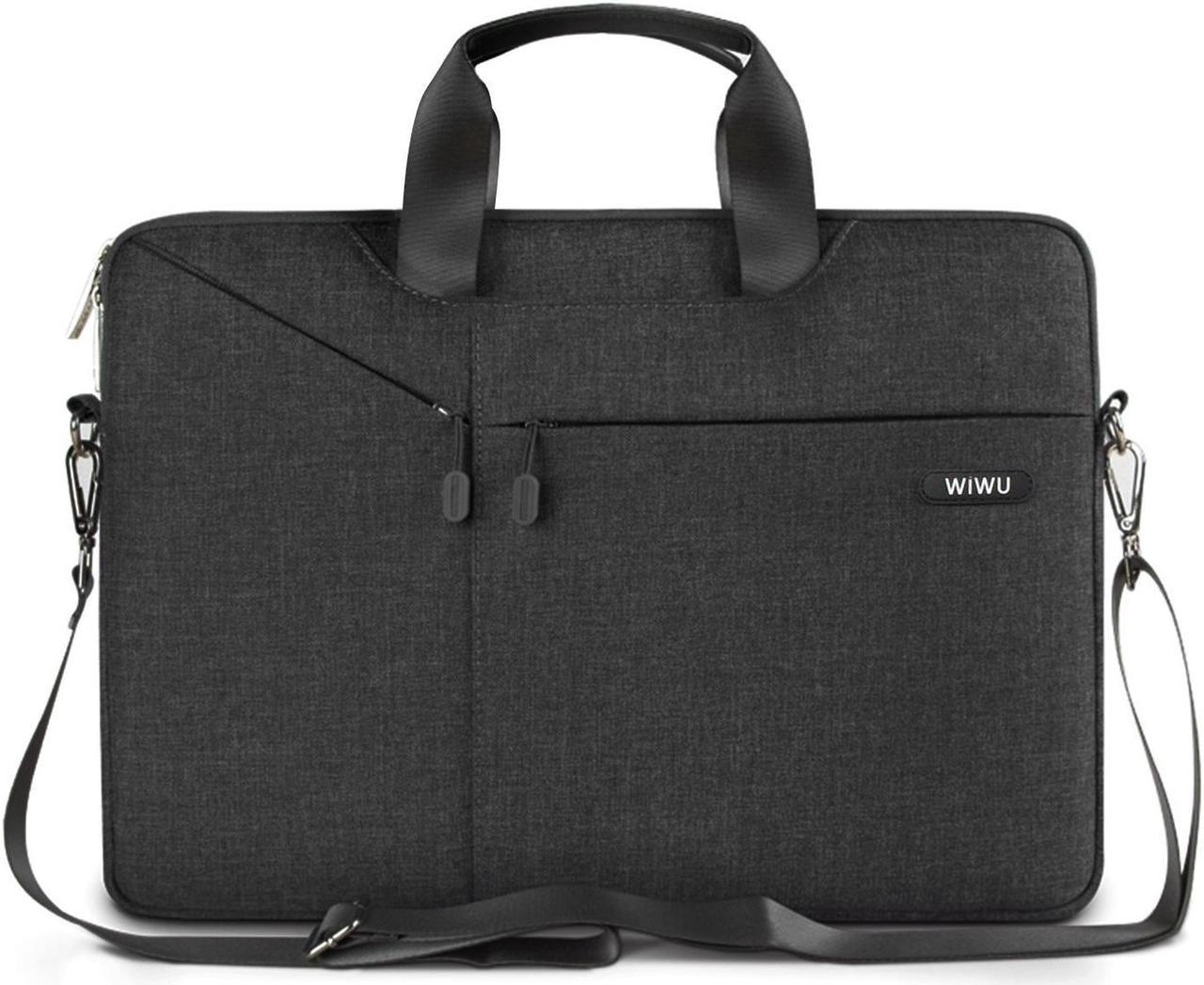 WIWU 15.6Inch Laptop Messenger Shoulder Bags with Multi-pocket for 15.4Inch MacBook / MacBook Pro Retina, Surface Pro 4/ 3 / Dell / Notebook Cover Bag,Waterproof Business Computer Bag(15.6inch, Black)