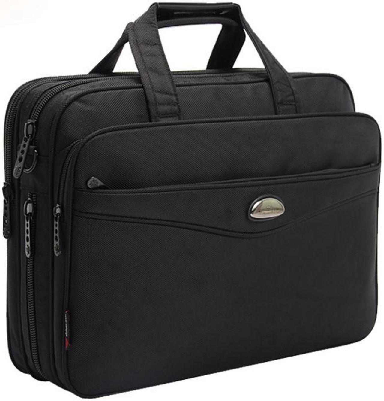 ESTONE 16 inch Briefcase Bag, Laptop Bag, Stylish Nylon Multi-functional Organizer Messenger Bags for Men Women Fit for 15.6" Notebook Macbook Tablet - Black