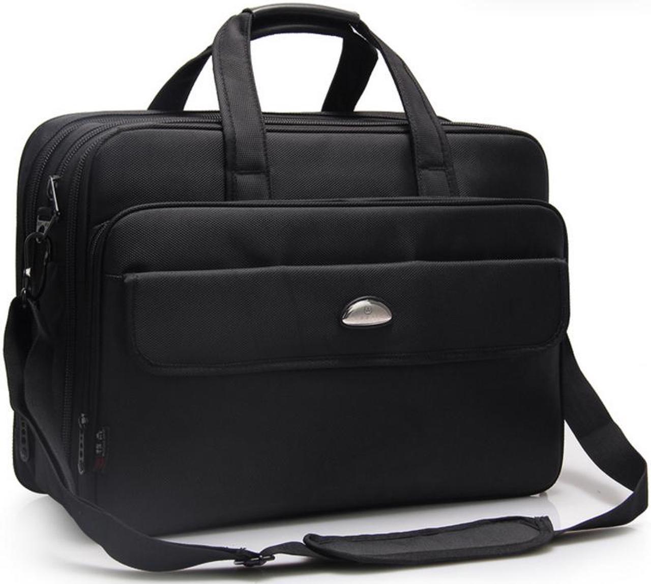 17 inch Laptop Bag, Business Travel Bag, Expandable Large Hybrid ESTONE Shoulder Bag, Water Resisatant Business Messenger Briefcases for Men Fits 17.3 Inch Laptop, Computer, Tablet-Black