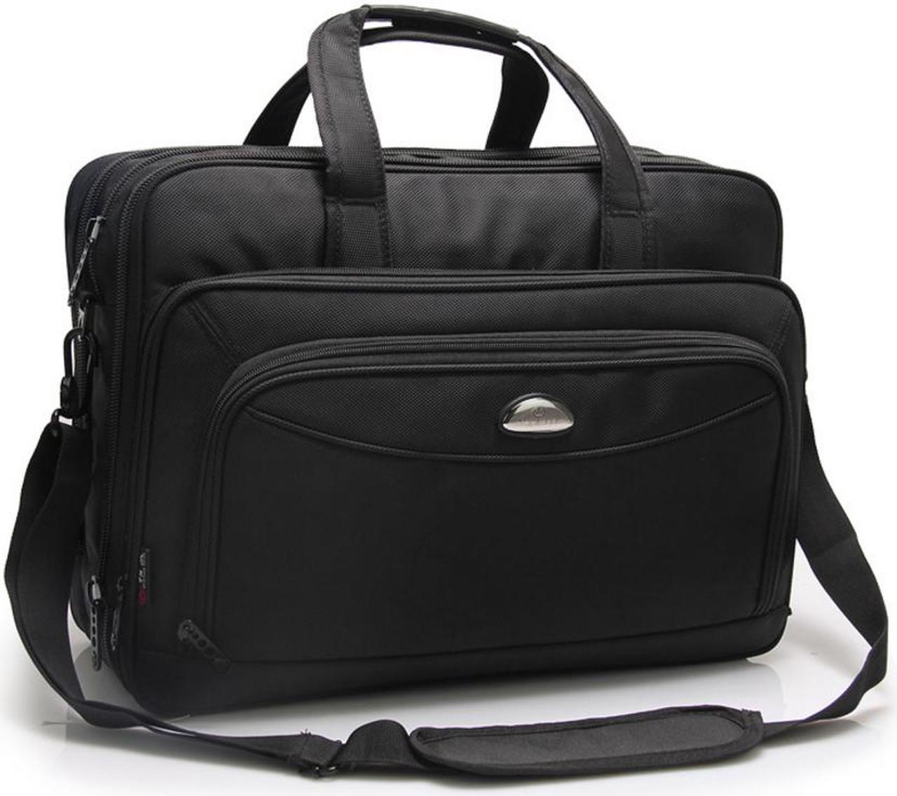 Yajie Bag Company 17.1" Men's Laptop Messenger Shoulder Bag Case Briefcase, Water-Repellent Expandable Extra Large Capacity Fit for 17-17.3 Inch Notebook/Computer/Tablet/MacBook/Acer/HP (Black)