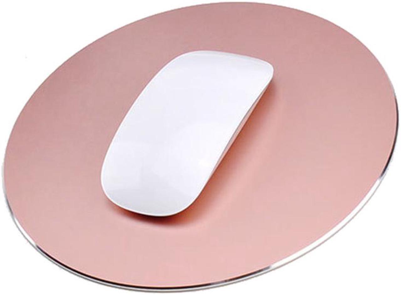 ESTONE Round Aluminum Gaming Mouse Pad with Anti-Skid Rubber Base-8.66"x8.66"x0.08" - Pink