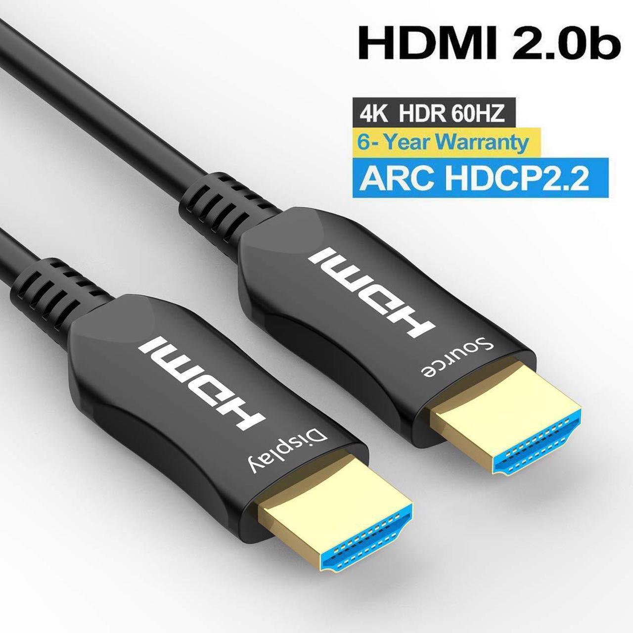 ESTONE Fiber HDMI Cable , 4K@60Hz 18.2Gbps High Speed HDMI Fiber Optic Cable HDMI 2.0b Fiber Optic Cable ARC, HDCP2.2, 3D, Subsampling 4:4:4/4:2:2/4:2:0 Slim and Flexible HDMI - 3.3ft(1meter)