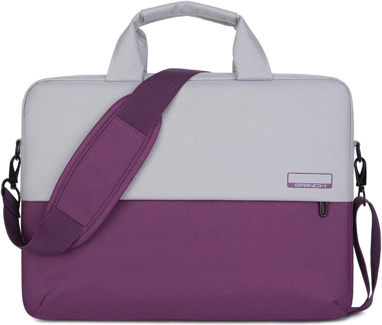 BRINCH Laptop Shoulder Bag Compatible 14-14.6 Inch MacBook Pro Retina, MacBook Pro, Dell HP Acer Lenovo Chromebook Notebook Ultrabook, Polyester Flapover Briefcase Handbag Sleeve Case, Purple