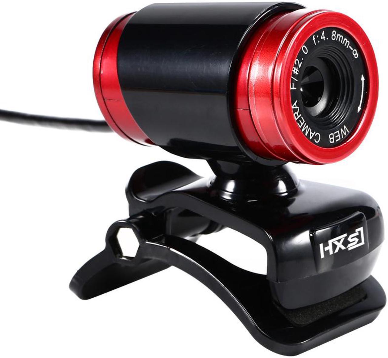 HXSJ A860 USB2.0 480P PC WEB CAM Webcam Built-in Microphone 360 Degree Rotaion Clip-on Camera for Desktop- (Black+Red)