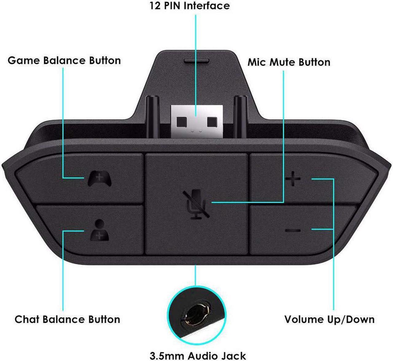 Alt view image 3 of 7 - ESTONE Xbox One Stereo Headset Adapter, Stereo Headphone Adapter Game Chat Audio Adaptor for Microsoft Xbox One Controller