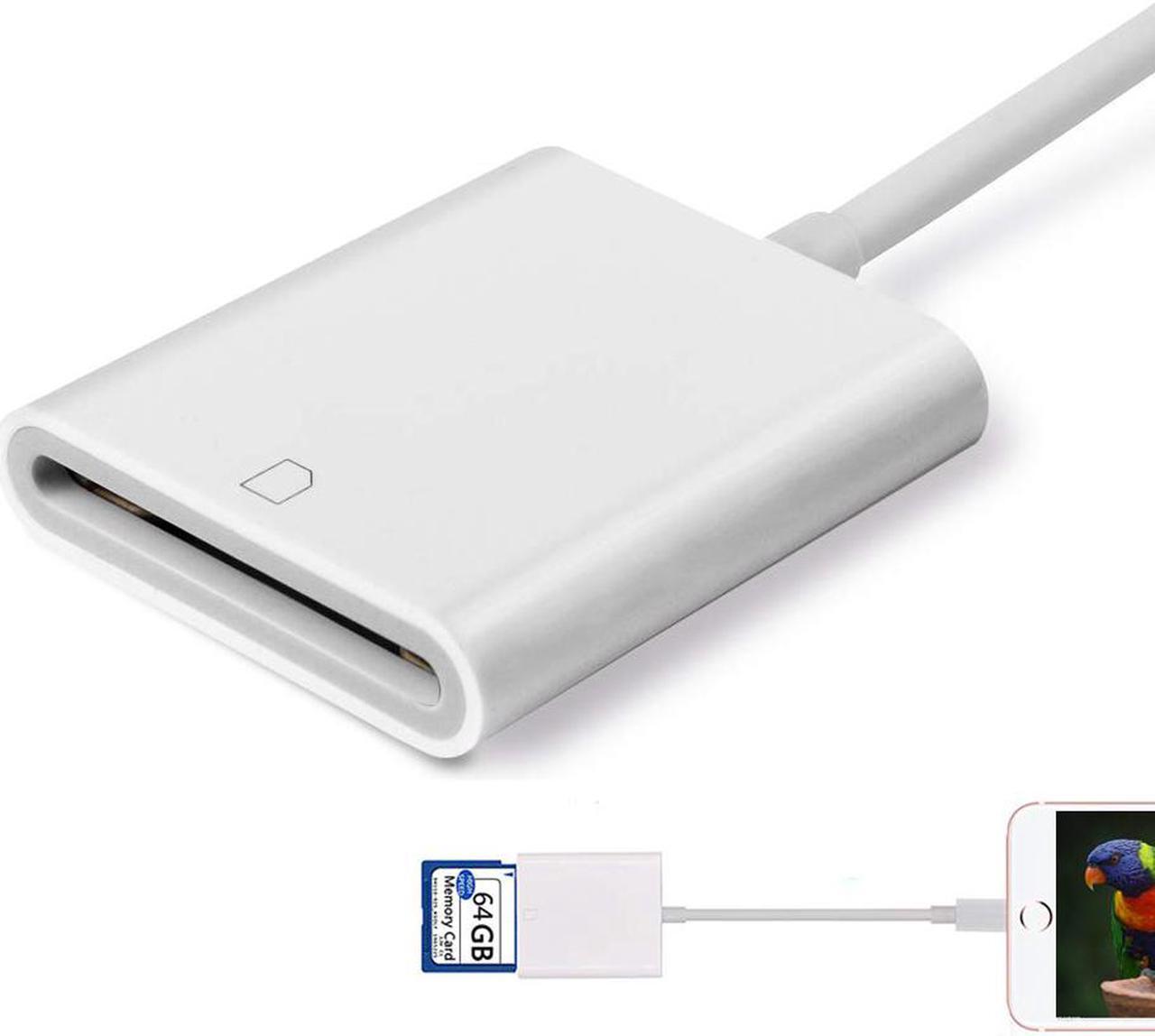Main image of ESTONE SD Card Reader, Digital Camera Reader Adapter Compatible with iPhone/iPad [Support iOS 9.2 or up], Trail Game Camera Viewer Compatible with iPhone/iPad, No App Required - White