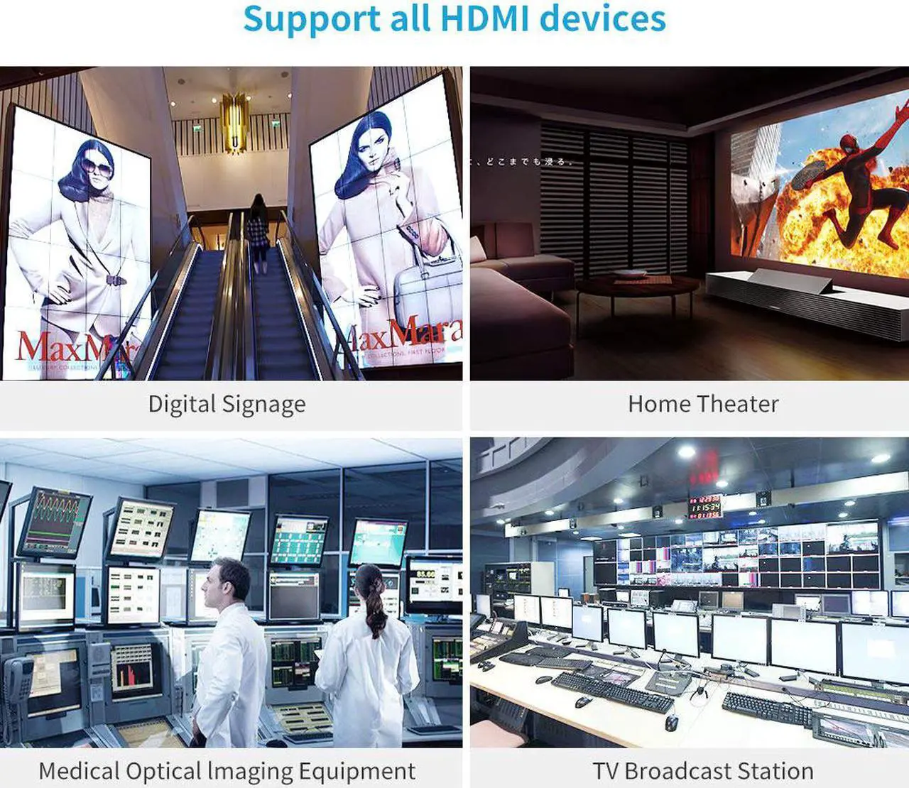 Alt view image 6 of 7 - VEGGIEG Fiber HDMI Cable, 1/2/3/5/8/10/15/20/30/50/100Meters Fiber Optic HDMI 2.0 Cable 4K @ 60Hz 4:4:4, HDR/ARC/UHD/HDC2.2/3D, 18Gbps for Apple TV, HDTV, Roku TV Box, Projector, PS4 PS3 (8M,26ft)