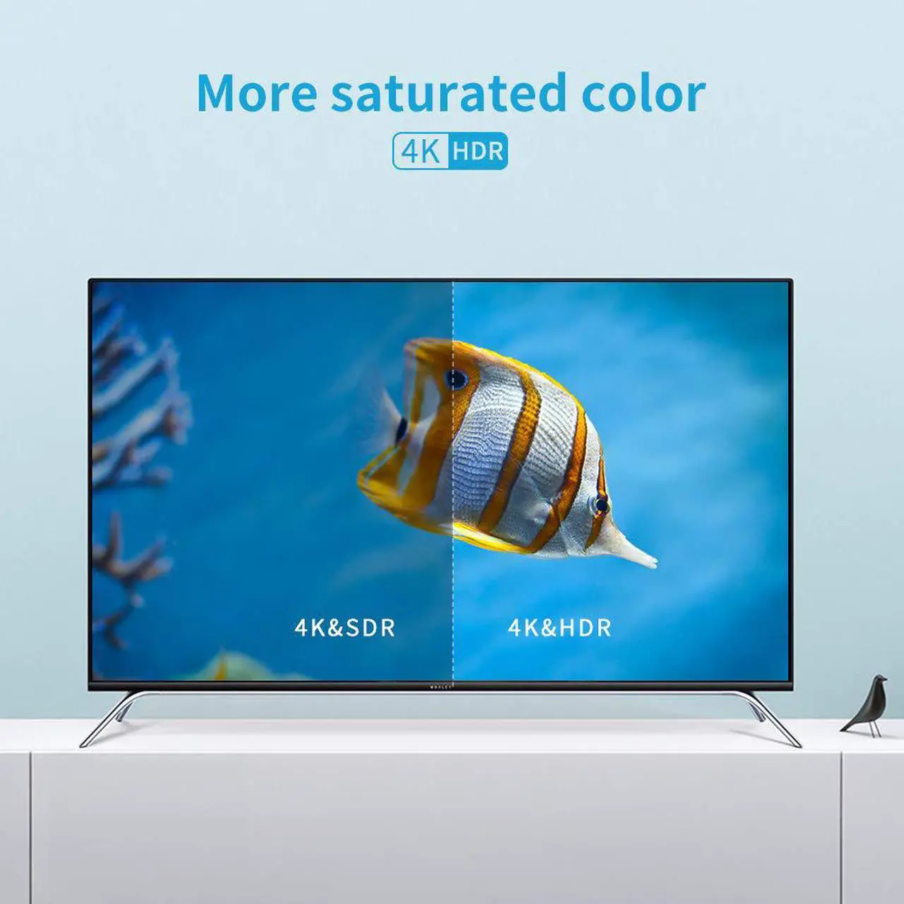 Alt view image 4 of 7 - VEGGIEG Fiber HDMI Cable, 1/2/3/5/8/10/15/20/30/50/100Meters Fiber Optic HDMI 2.0 Cable 4K @ 60Hz 4:4:4, HDR/ARC/UHD/HDC2.2/3D, 18Gbps for Apple TV, HDTV, Roku TV Box, Projector, PS4 PS3 (8M,26ft)