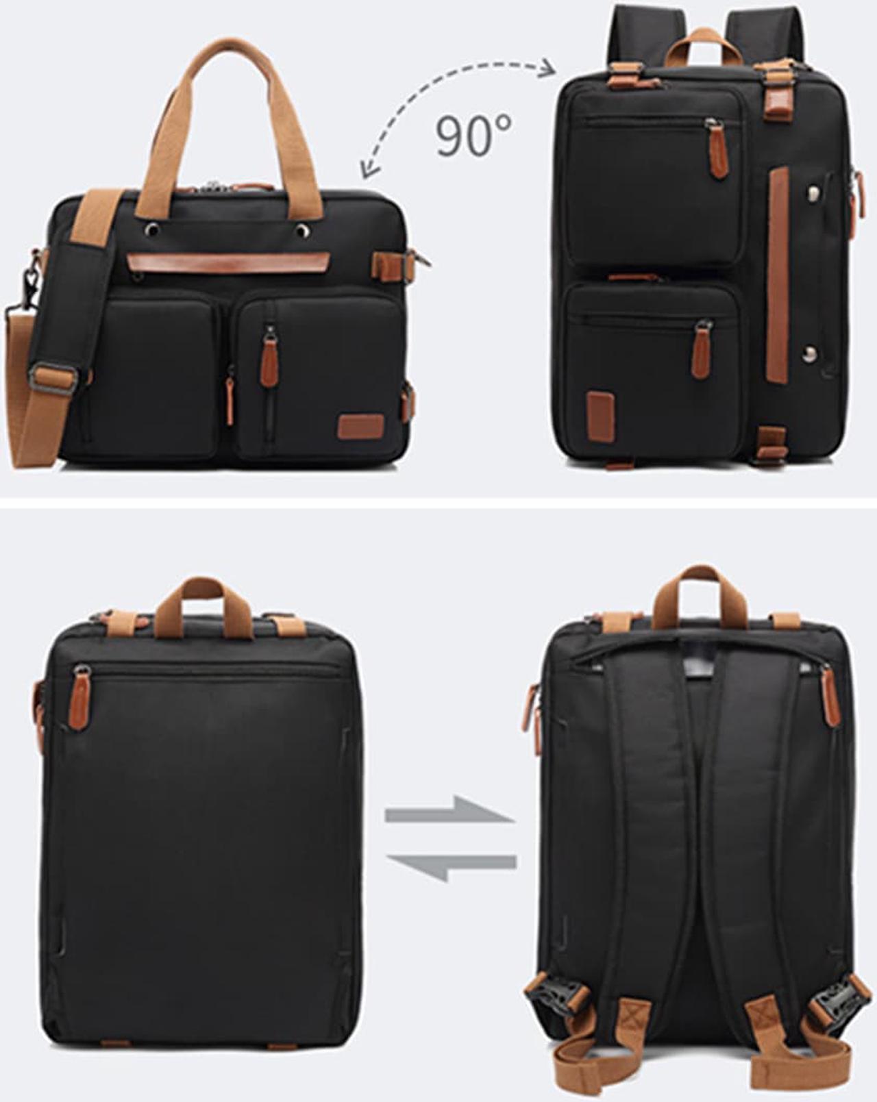 Alt view image 2 of 7 - ESTONE Travel Bussiness Backpack, Outdoor Travel Bag, Weekender Overnight Convertible Bag Water-Resistant College Laptop Bookbag Hiking Camping Rucksack fit up to 15.6" laptop, Black