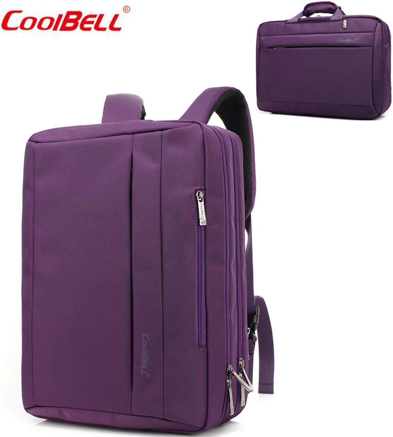 CoolBELL Convertible Backpack Messenger Bag 15.6 Inch Laptop Shoulder Bag Expendable Business Briefcase Extra Large Multi-Functional Travel Computer Bag for Men,Purple