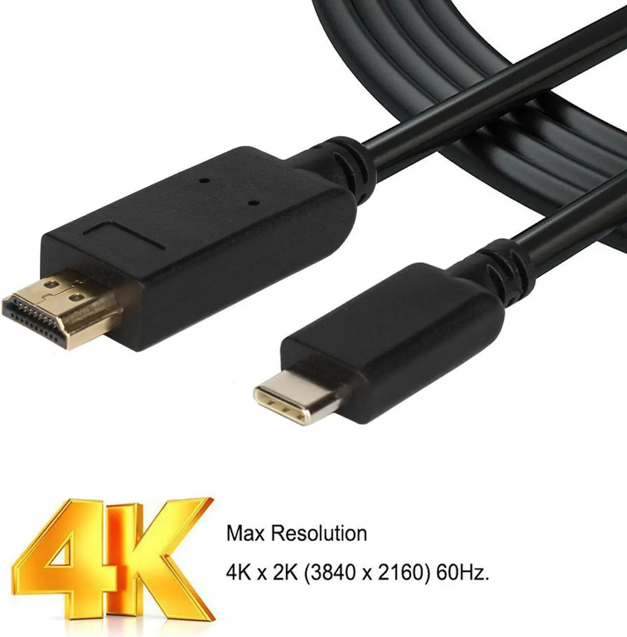 Alt view image 3 of 5 - 1.8m HDMI Cable 4K 30Hz Adapter Type-c to HDMI for Mac Monitor Projector