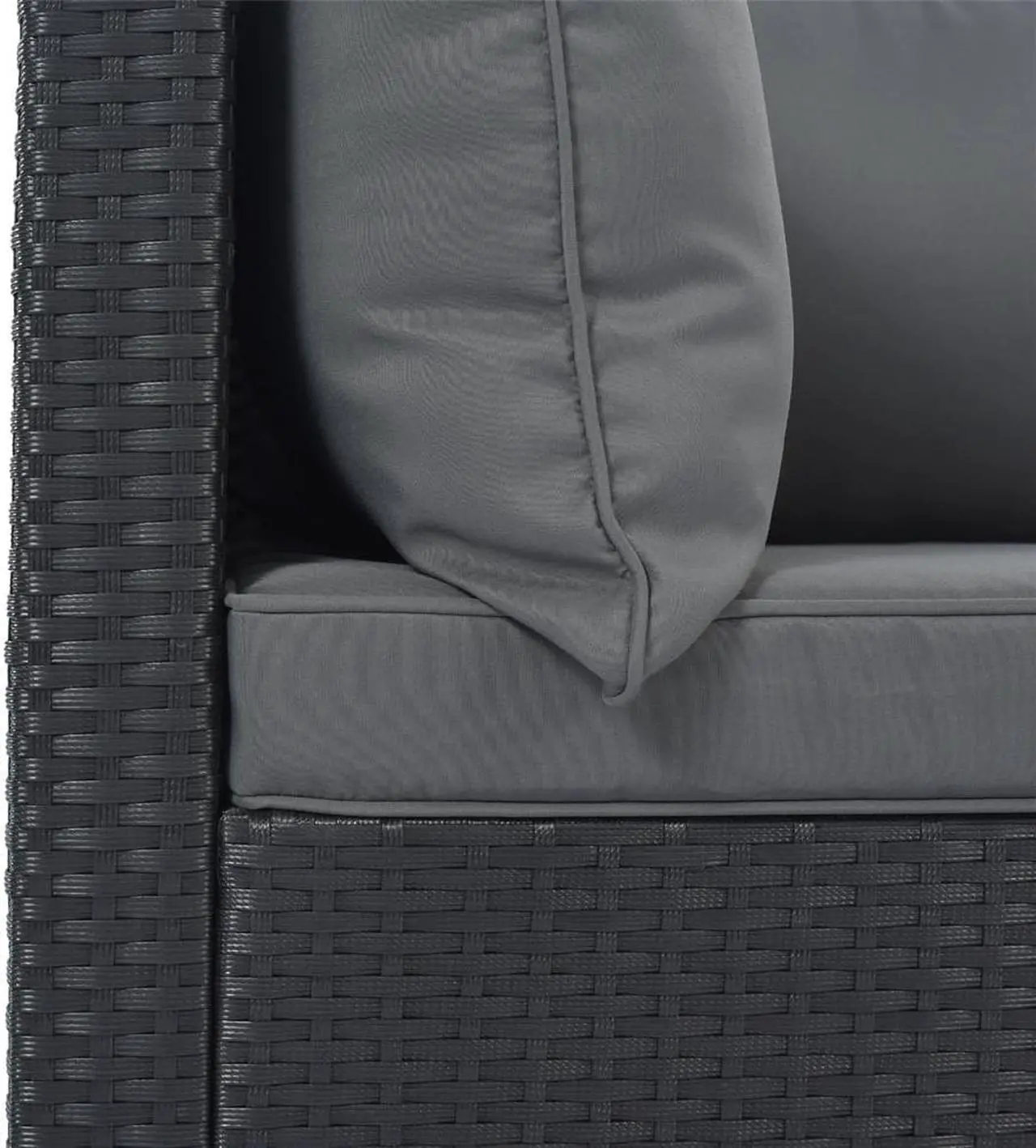 Alt view image 2 of 7 - 8-Pieces Outdoor Patio Furniture Sets, Garden Conversation Wicker Sofa Set, Single Sofa Combinable,  Gray Cushions Gray Wicker