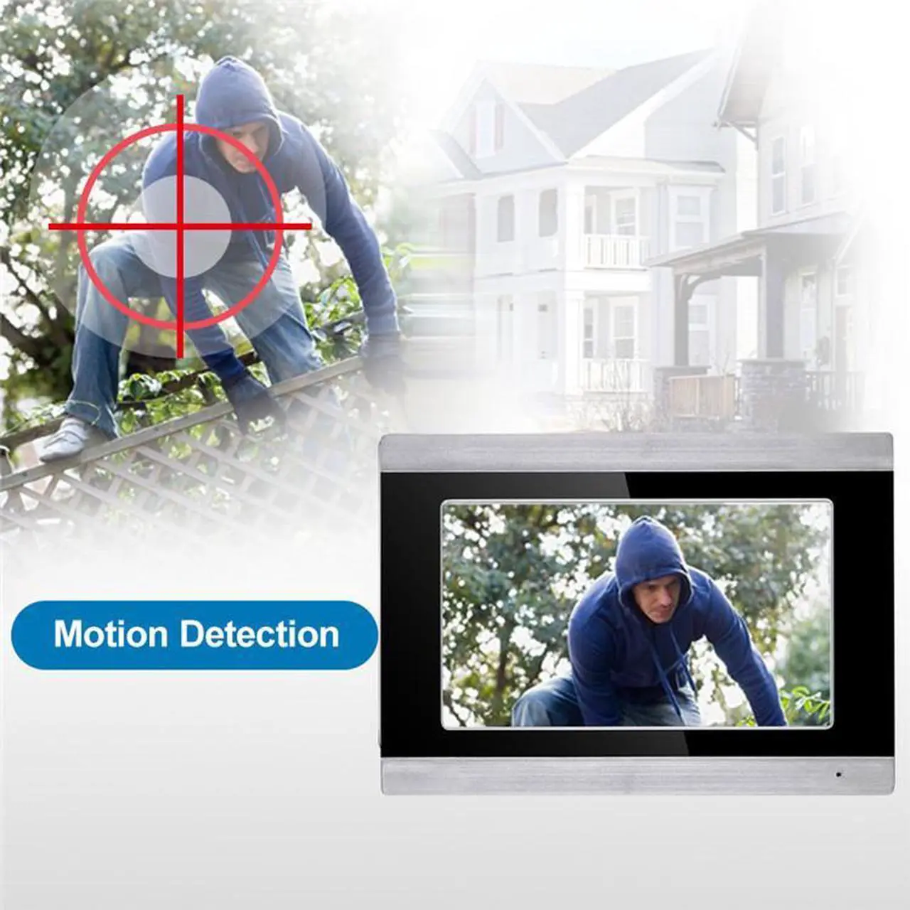 Alt view image 6 of 7 - 7" HD Monitor Wired WiFi Door RFID System Doorbell Home Apartment Video Intercom System, Tuya APP Phone Remote Control Unlocking, Video Recording 2-Way Audio Motion Detection, 1 doorbell + 1 monitor