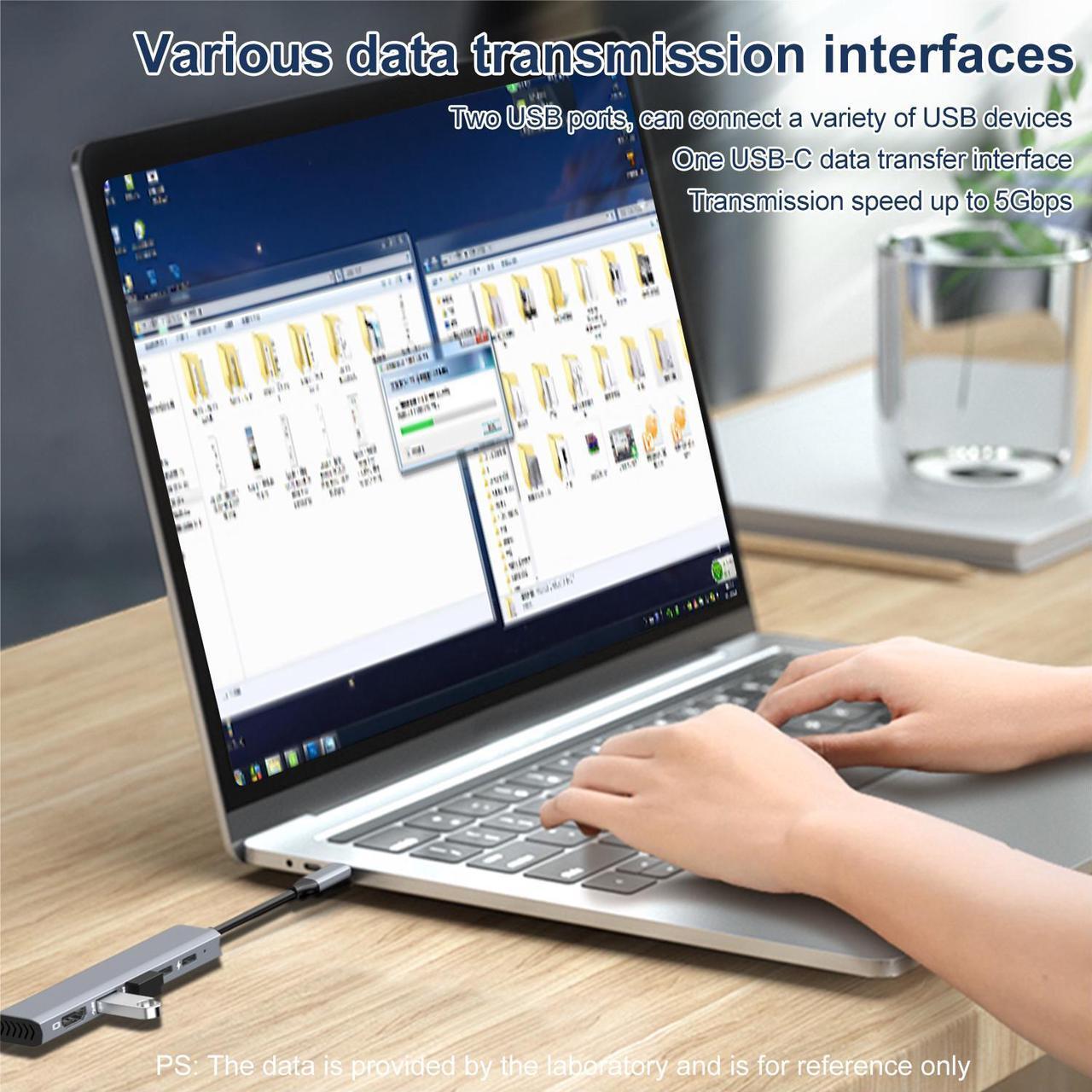 Alt view image 7 of 7 - VisiPower 7-in-1 Mini Type C / USB-C to HDMI 4K@30Hz+ PD Charging&Data, USB3.0*2+Type-c+TF / SD Micro Card Reader, Type-C PC Mobile Phone laptop 7-in-1 Docking Station Extension Hub Converter Adaptor