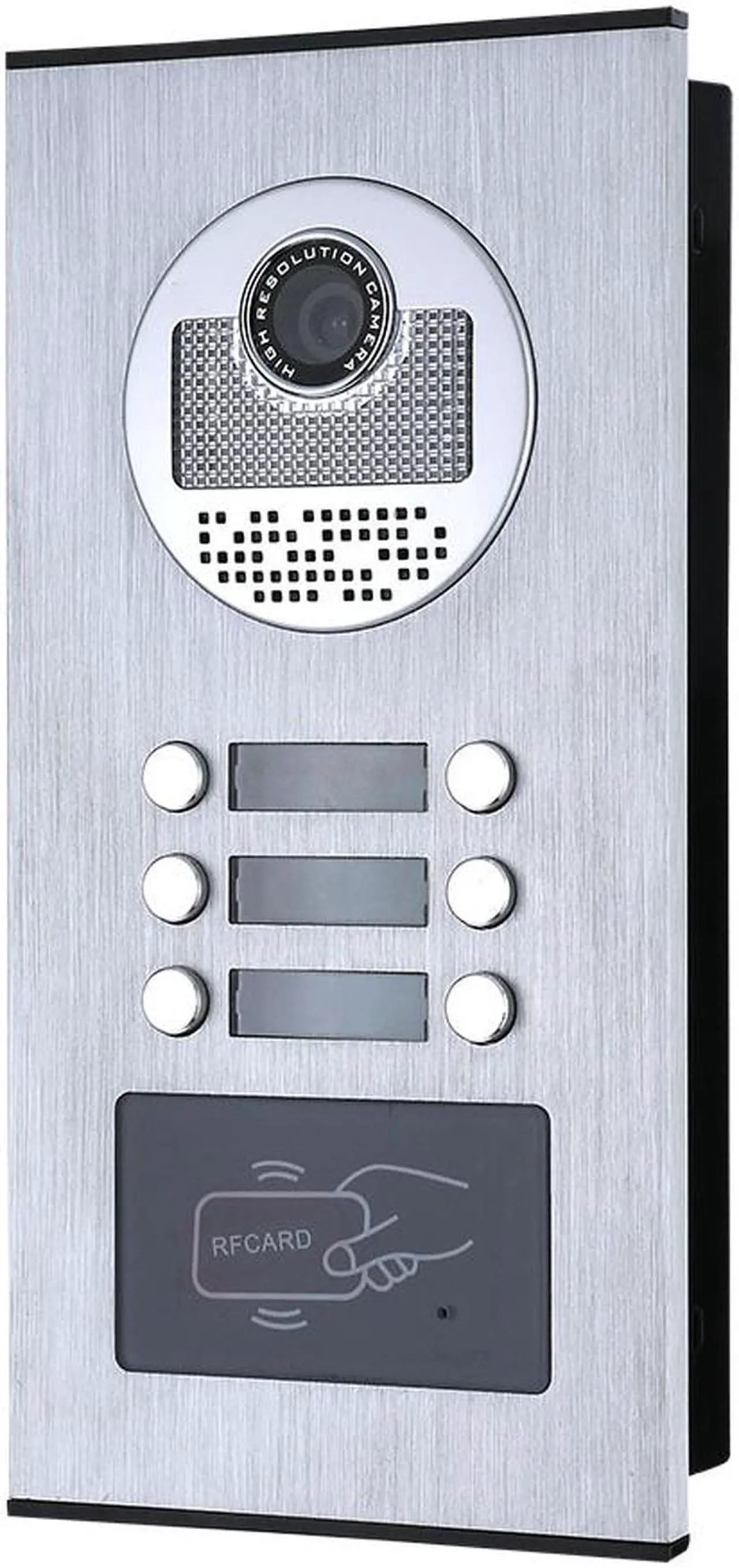 Alt view image 4 of 7 - 4 Units Apartment Doorbell, 7" LCD Monitor Wired Door RFID Multi-family Doorbell Home Apartment Video Intercom System, Monitor Control Unlocking, 2-Way Audio for Home Apartment, 1 doorbell + 4 monitor