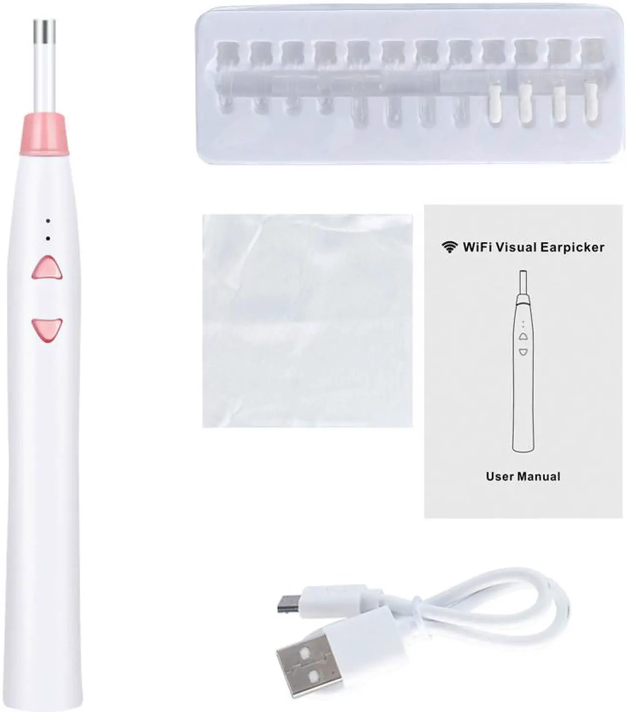 Alt view image 7 of 7 - Wireless Ear Cleaning Endoscope 6 LED Digital Ear Otoscope Inspection Camera 1.0MP  for iPhone Android, iPad ,IOS PC
