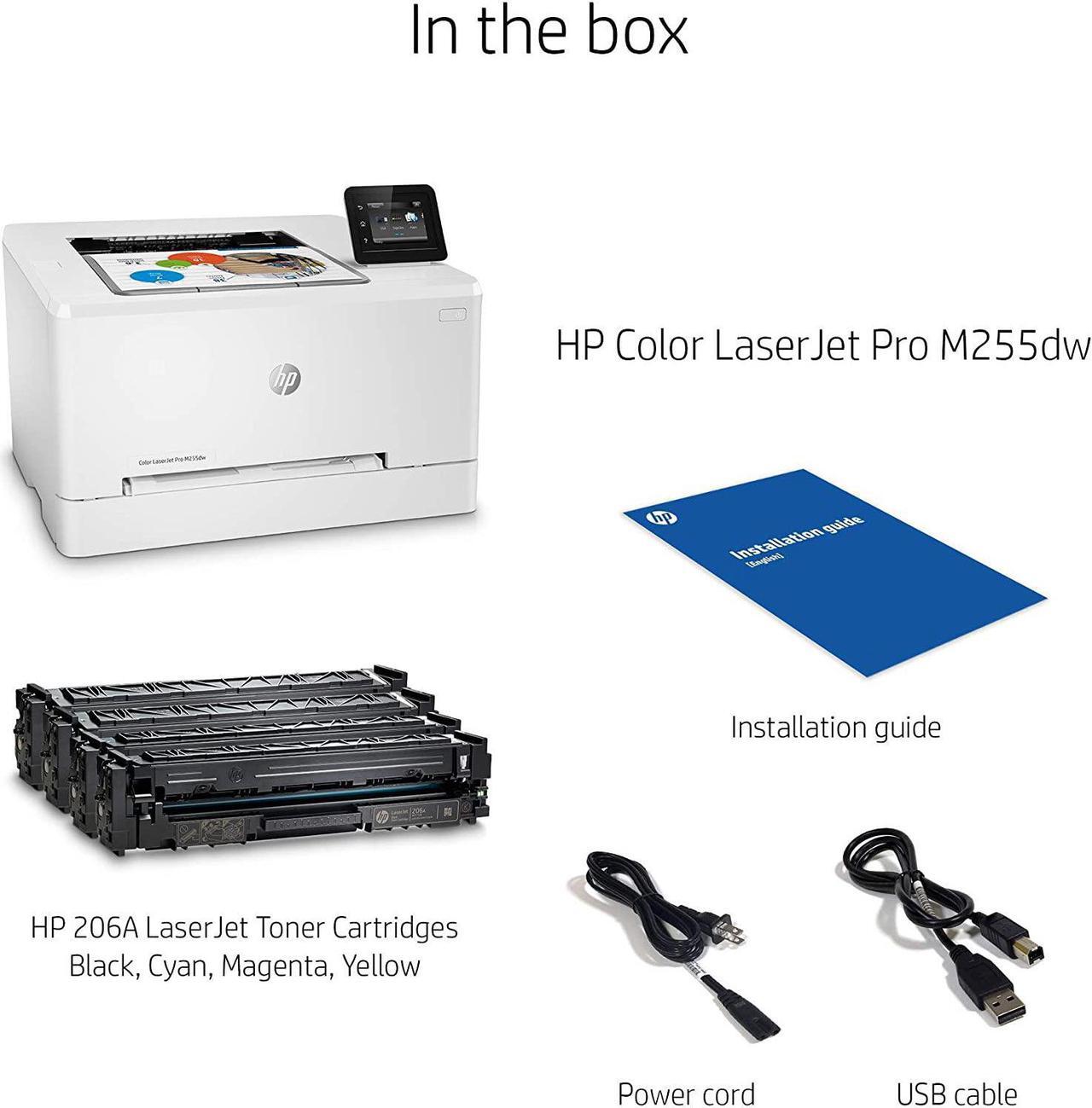 Alt view image 3 of 6 - HP Color Laserjet Pro M255dw Wireless Laser Printer, Remote Mobile Print, Duplex Printing (7KW64A), White, One Size (7KW64A#BGJ) (Renewed)