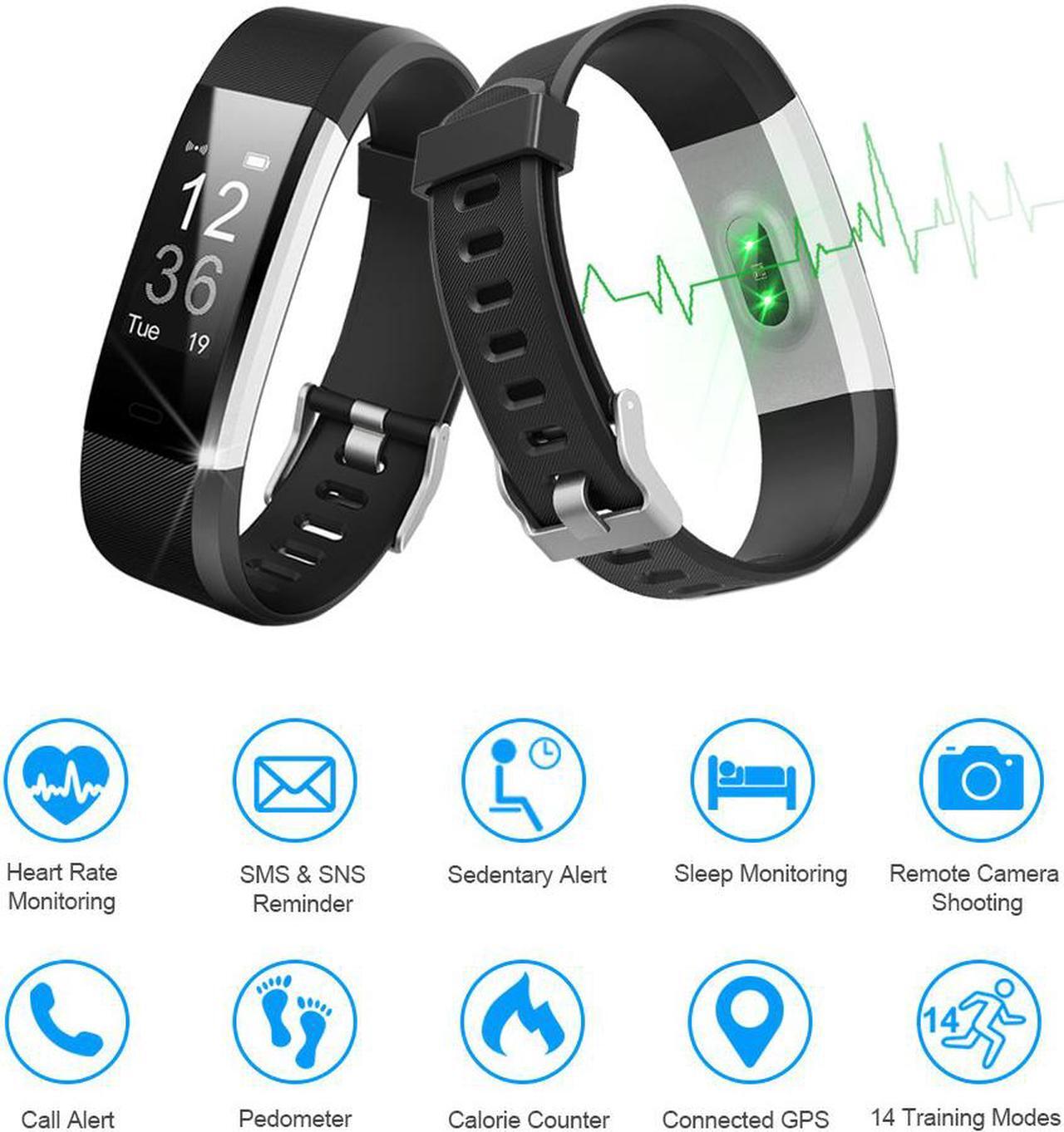 Alt view image 2 of 14 - Fitness Tracker HR, Activity Tracker Watch with Heart Rate Monitor, Waterproof Smart Fitness Band with Step Counter, Pedometer Watch for Kids Women and Men