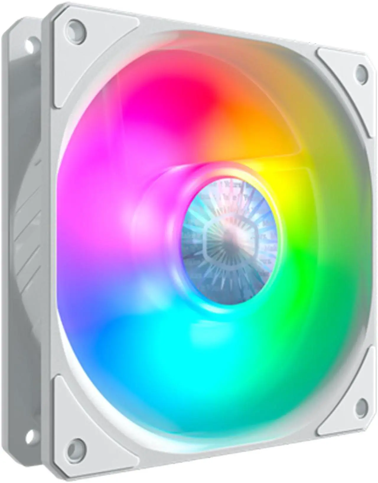 Alt view image 3 of 20 - Cooler Master SickleFlow 120 V2 Addressable RGB Fan (White Edition) - 120mm Square Frame Fan, Air Balance Curve Blade Design, PWM Control for Computer Case & Liquid Radiator