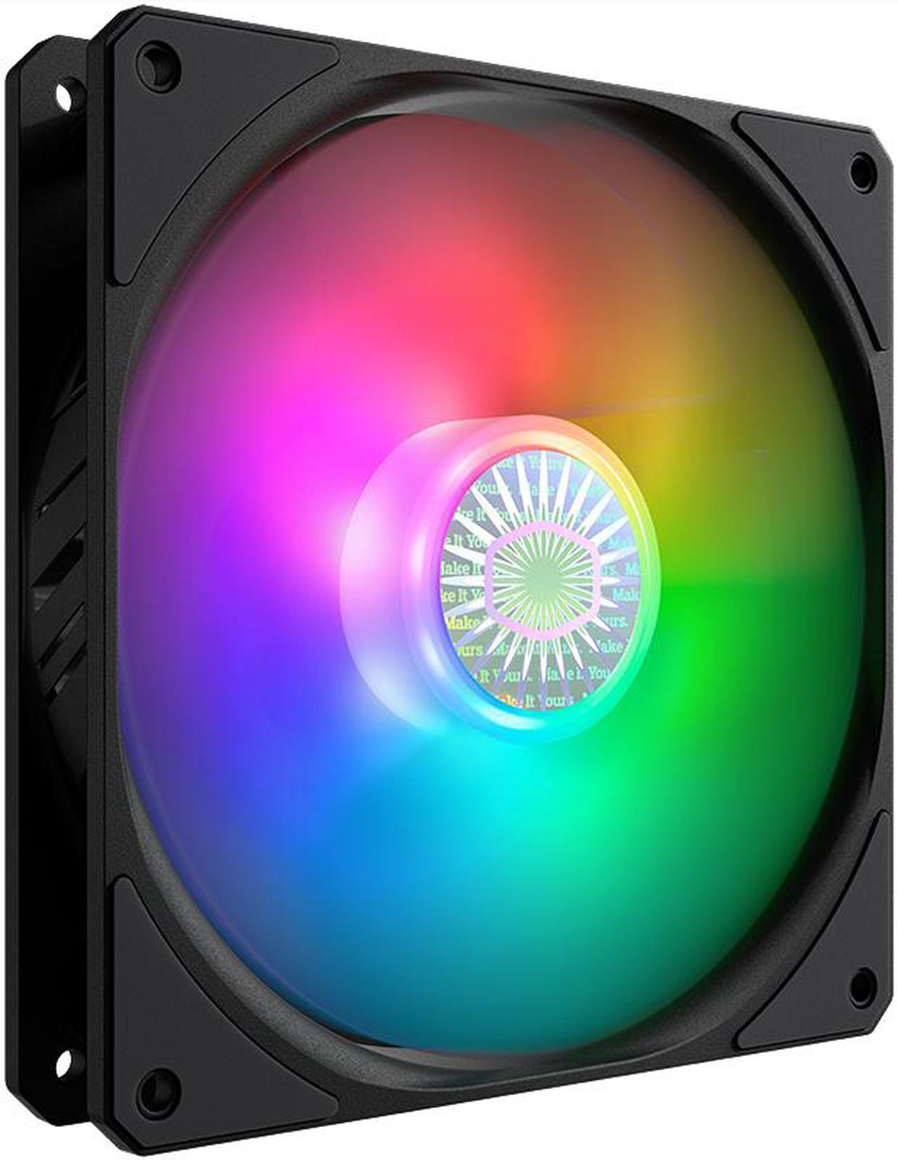 Cooler Master SickleFlow 140 V2 Addressable RGB Square Frame Fan, Individually Customizable LEDS, Air Balance Curve Blade Design, Sealed Bearing, PWM Control for Computer Case & Liquid Radiator