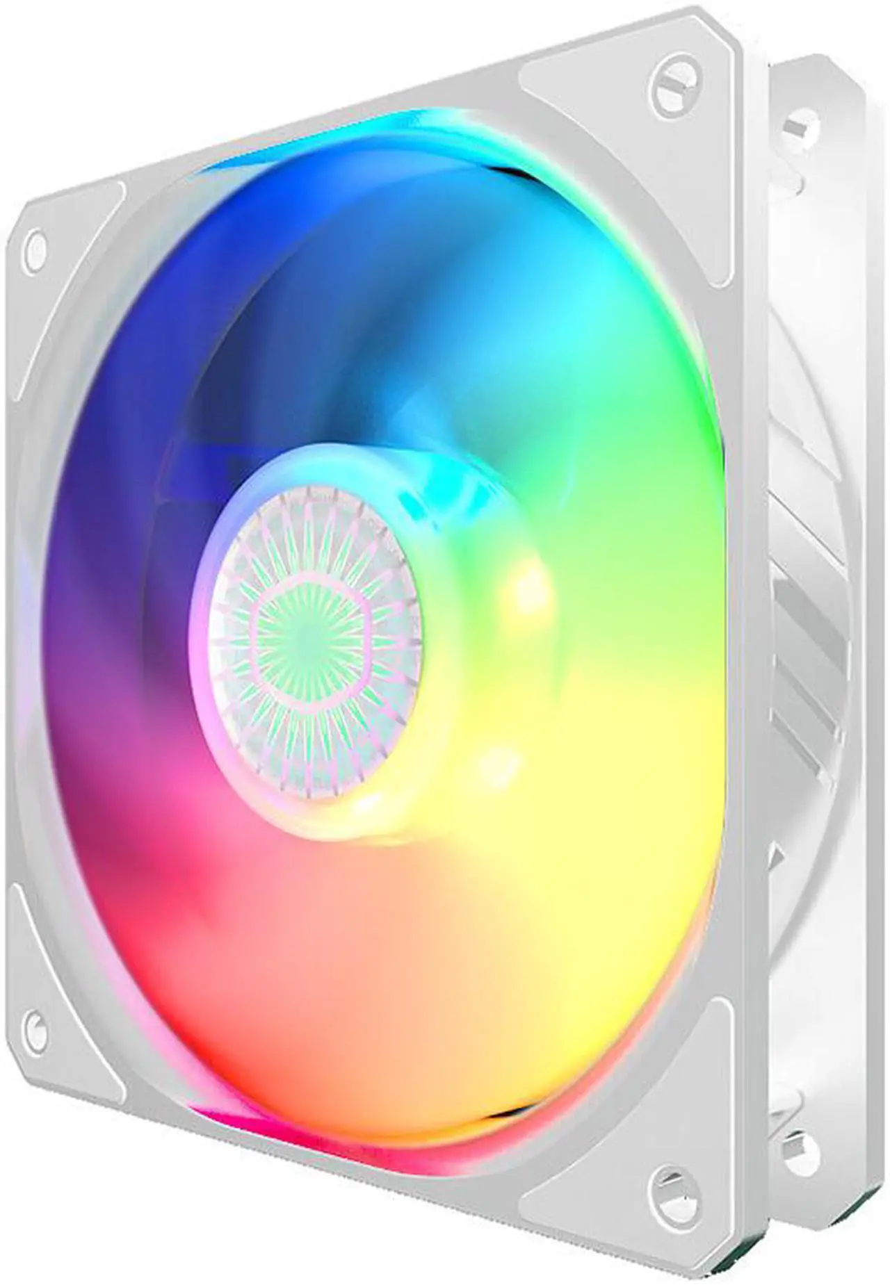 Alt view image 4 of 20 - Cooler Master SickleFlow 120 V2 Addressable RGB Fan (White Edition) - 120mm Square Frame Fan, Air Balance Curve Blade Design, PWM Control for Computer Case & Liquid Radiator
