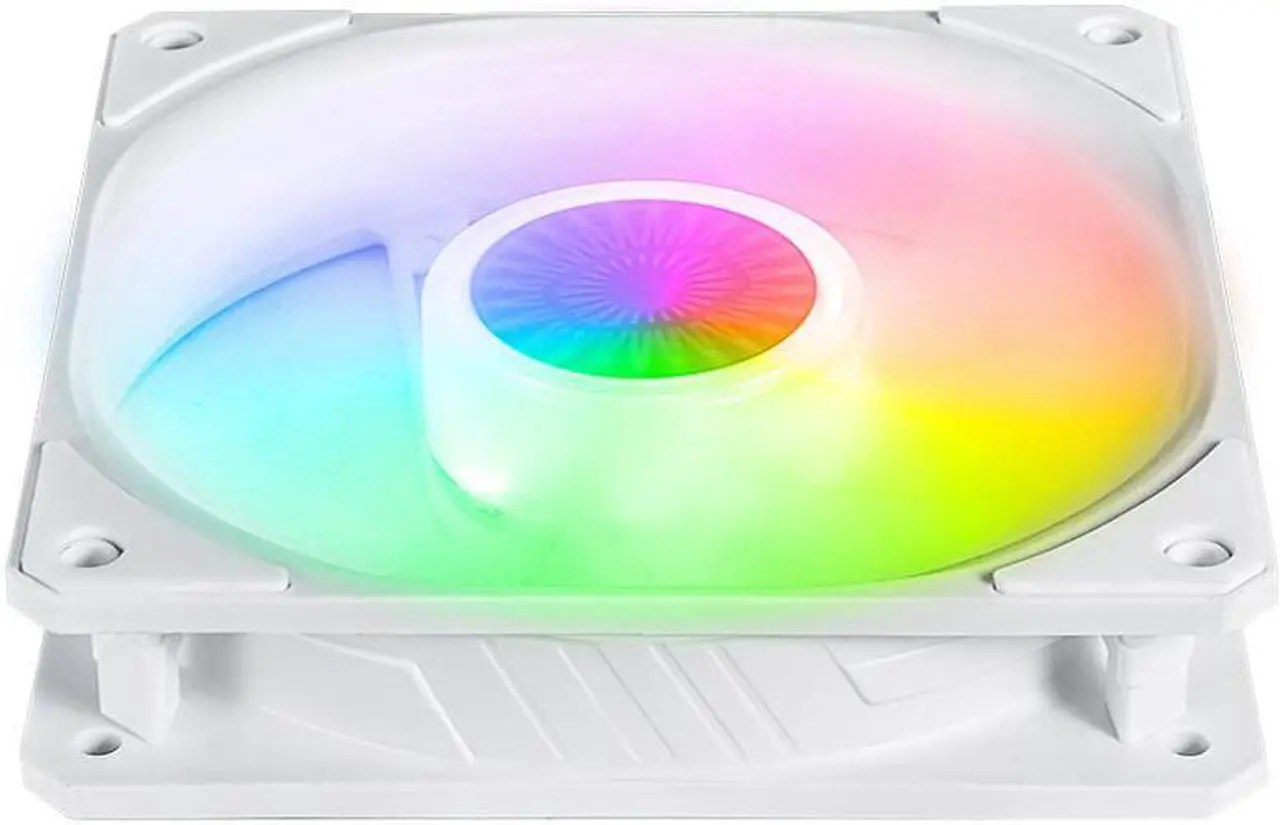 Alt view image 7 of 20 - Cooler Master SickleFlow 120 V2 Addressable RGB Fan (White Edition) - 120mm Square Frame Fan, Air Balance Curve Blade Design, PWM Control for Computer Case & Liquid Radiator