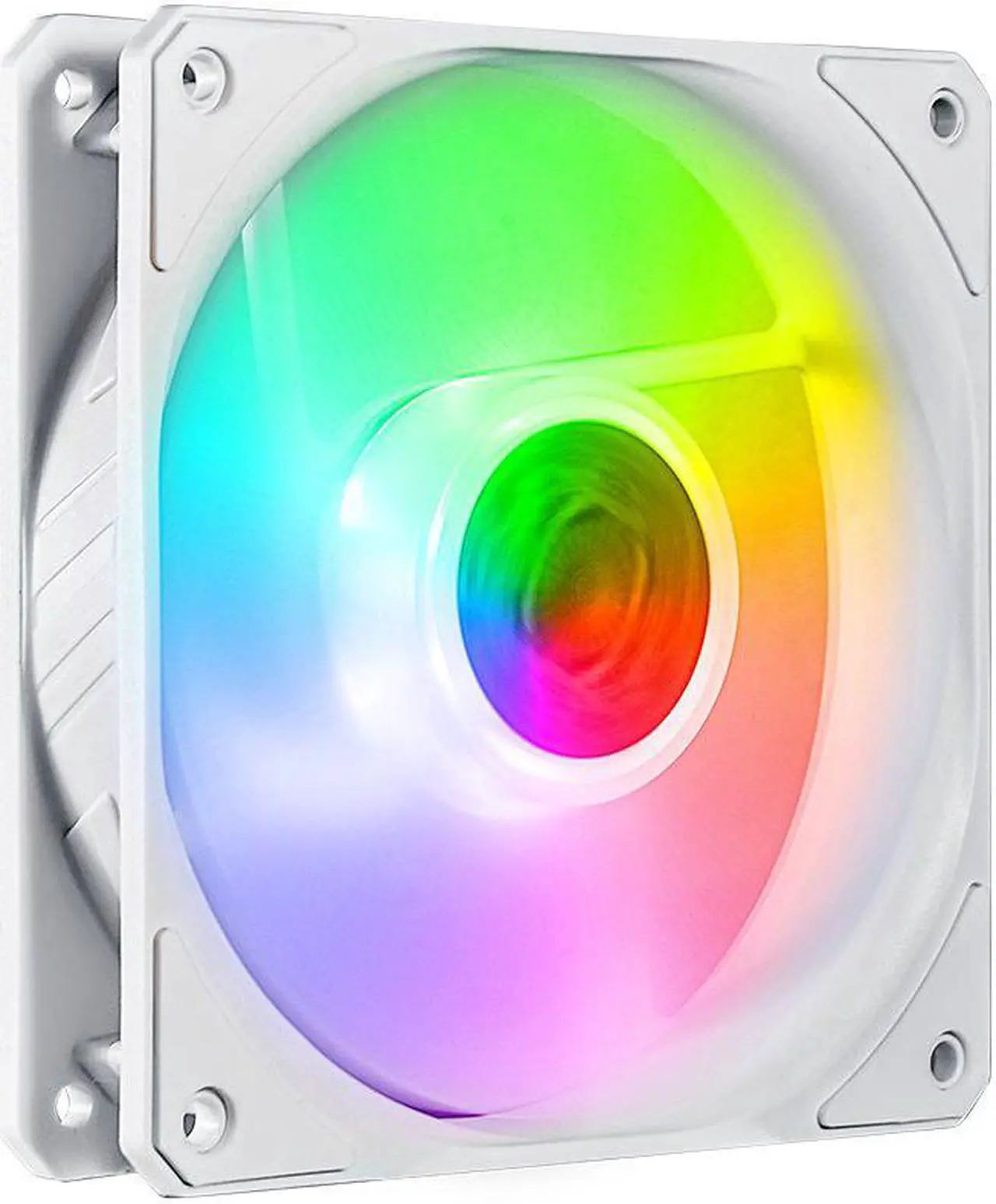 Main image of Cooler Master SickleFlow 120 V2 Addressable RGB Fan (White Edition) - 120mm Square Frame Fan, Air Balance Curve Blade Design, PWM Control for Computer Case & Liquid Radiator