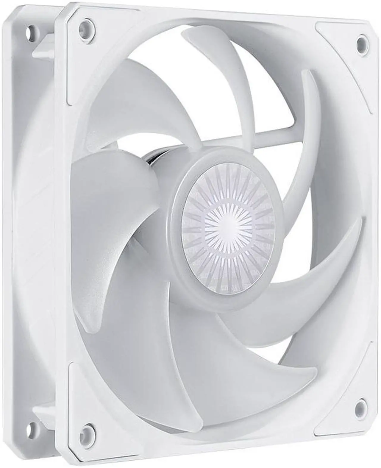 Alt view image 6 of 20 - Cooler Master SickleFlow 120 V2 Addressable RGB Fan (White Edition) - 120mm Square Frame Fan, Air Balance Curve Blade Design, PWM Control for Computer Case & Liquid Radiator