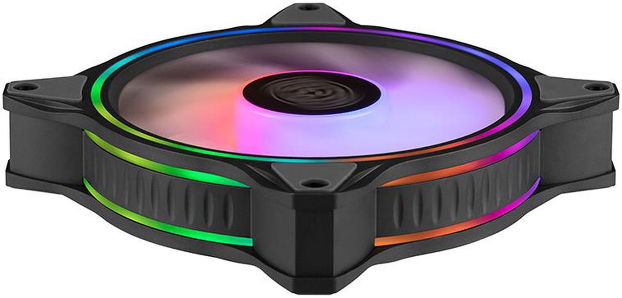 Alt view image 5 of 20 - Cooler Master MasterFan MF140 HALO Addressable RGB 140mm Fan with Duo-Ring ARGB LED Lighting