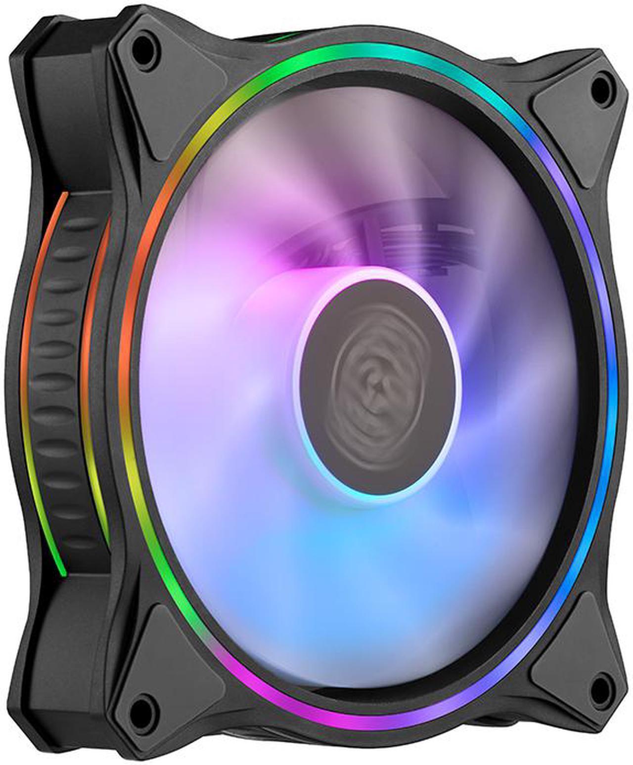 Alt view image 3 of 20 - Cooler Master MasterFan MF140 HALO Addressable RGB 140mm Fan with Duo-Ring ARGB LED Lighting