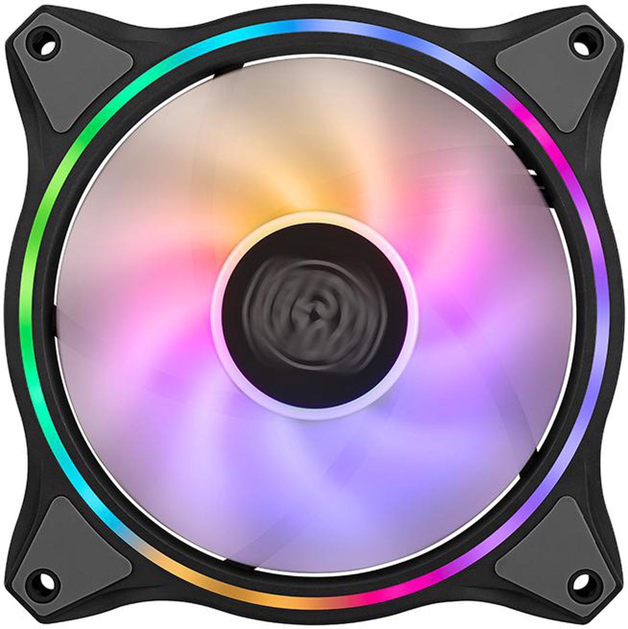 Alt view image 6 of 20 - Cooler Master MasterFan MF140 HALO Addressable RGB 140mm Fan with Duo-Ring ARGB LED Lighting