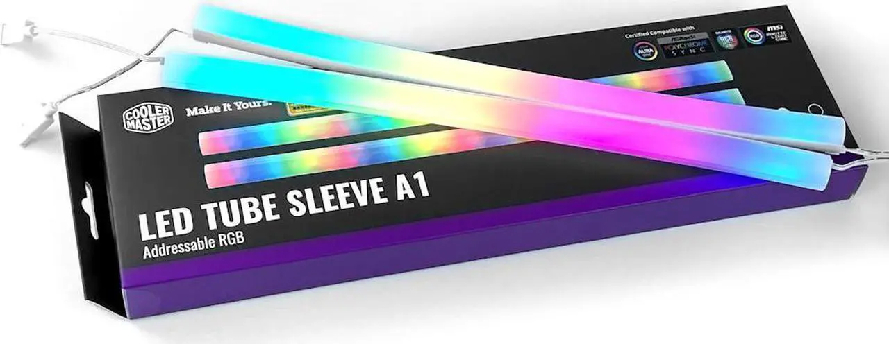 Alt view image 3 of 8 - Cooler Master LED Tube Sleeve A1 -12mm Diameter (Pack of 2) - 30 Addressable RGB LEDs, Soft Rubber easy molding, ARGB Lighting for Liquid Cooling Tubing /Tube Hose Dia. equal to or less than 12mm