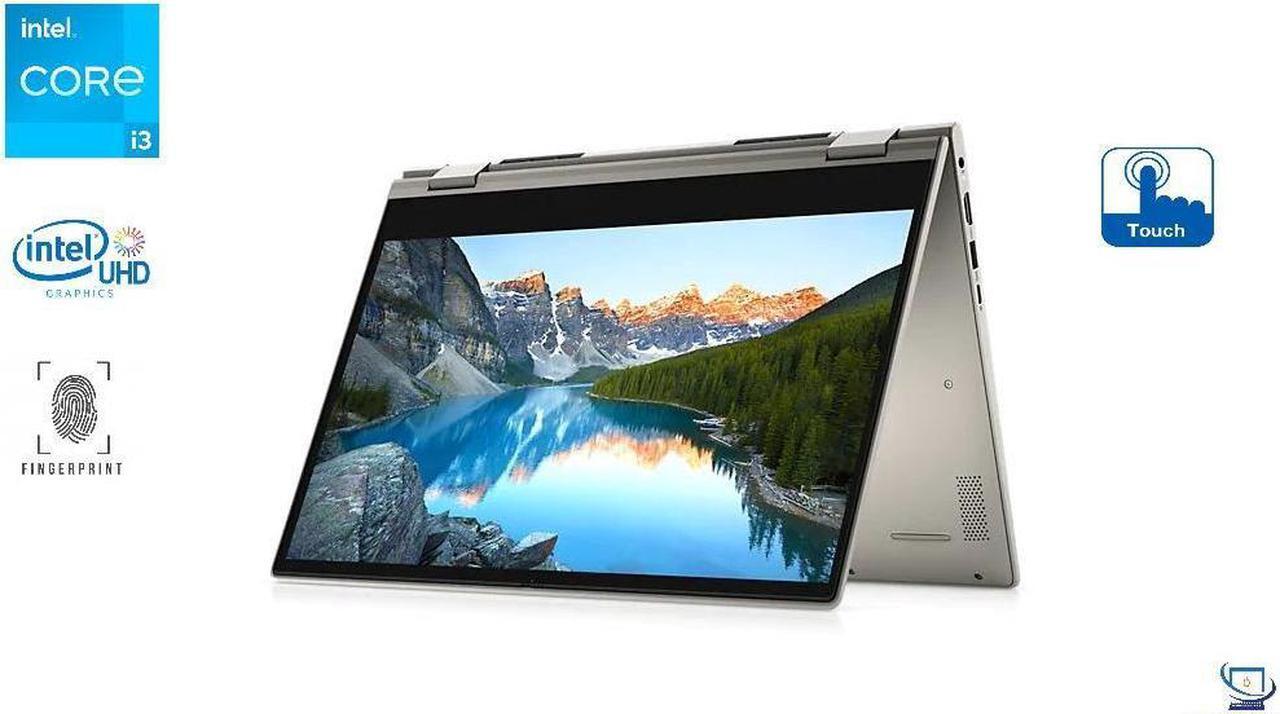 Main image of Dell Inspiron 14" 2-in-1 HD Touchscreen Notebook, 11th Generation Intel Core i3-1115G4,8GB DDR4 RAM,128GB SSD, Intel UHD Graphics,Wifi-AX,Bluetooth,HD Webcam,HDMI,USB, Windows 10 Pro