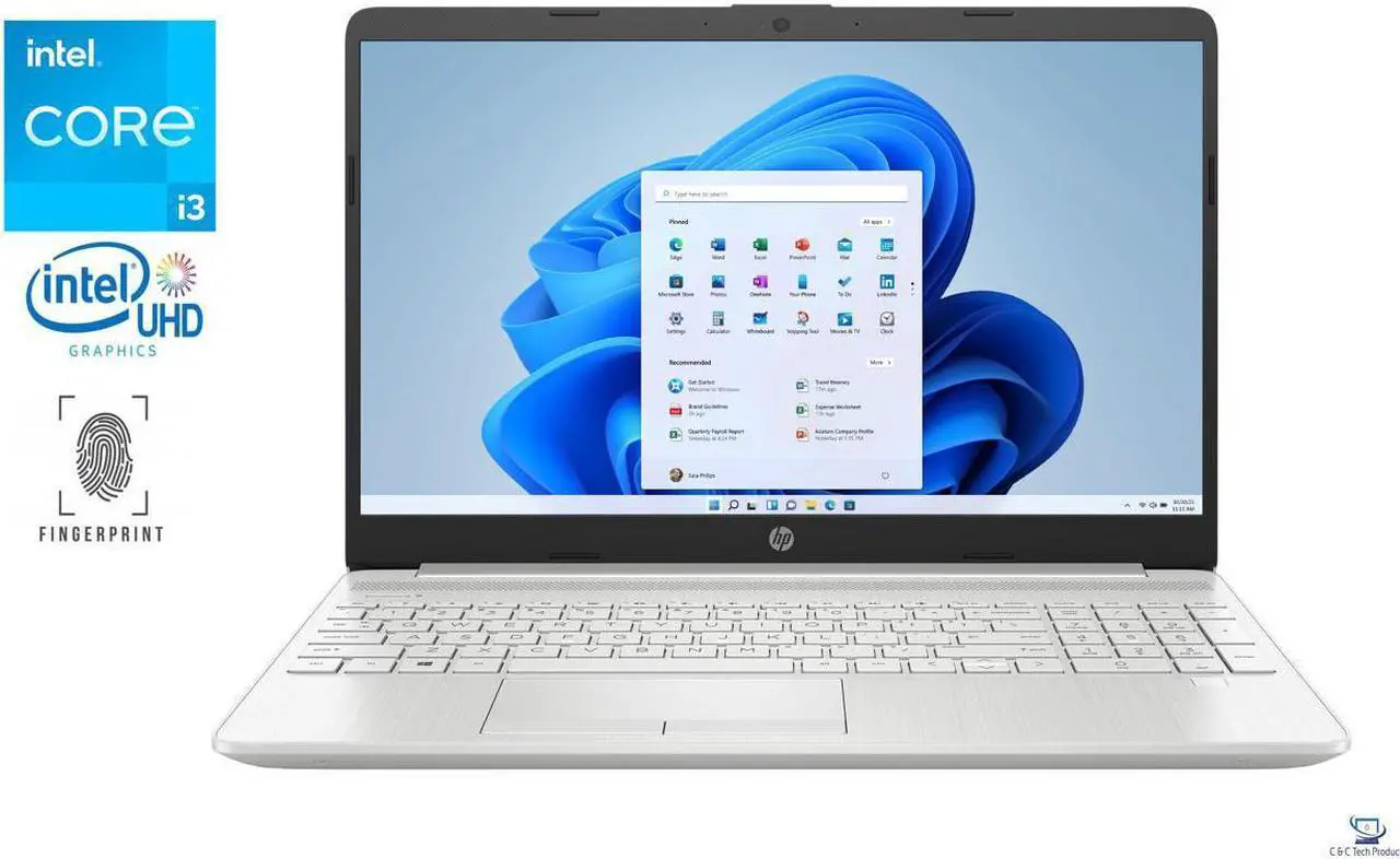 Main image of HP 15.6" Full HD Notebook,12th Gen Intel Core i3-1215U 6-Core Processor,32GB DDR4 RAM,1TB SSD,Intel UHD Graphics,Wifi-AC,Bluetooth,Windows 10 Pro