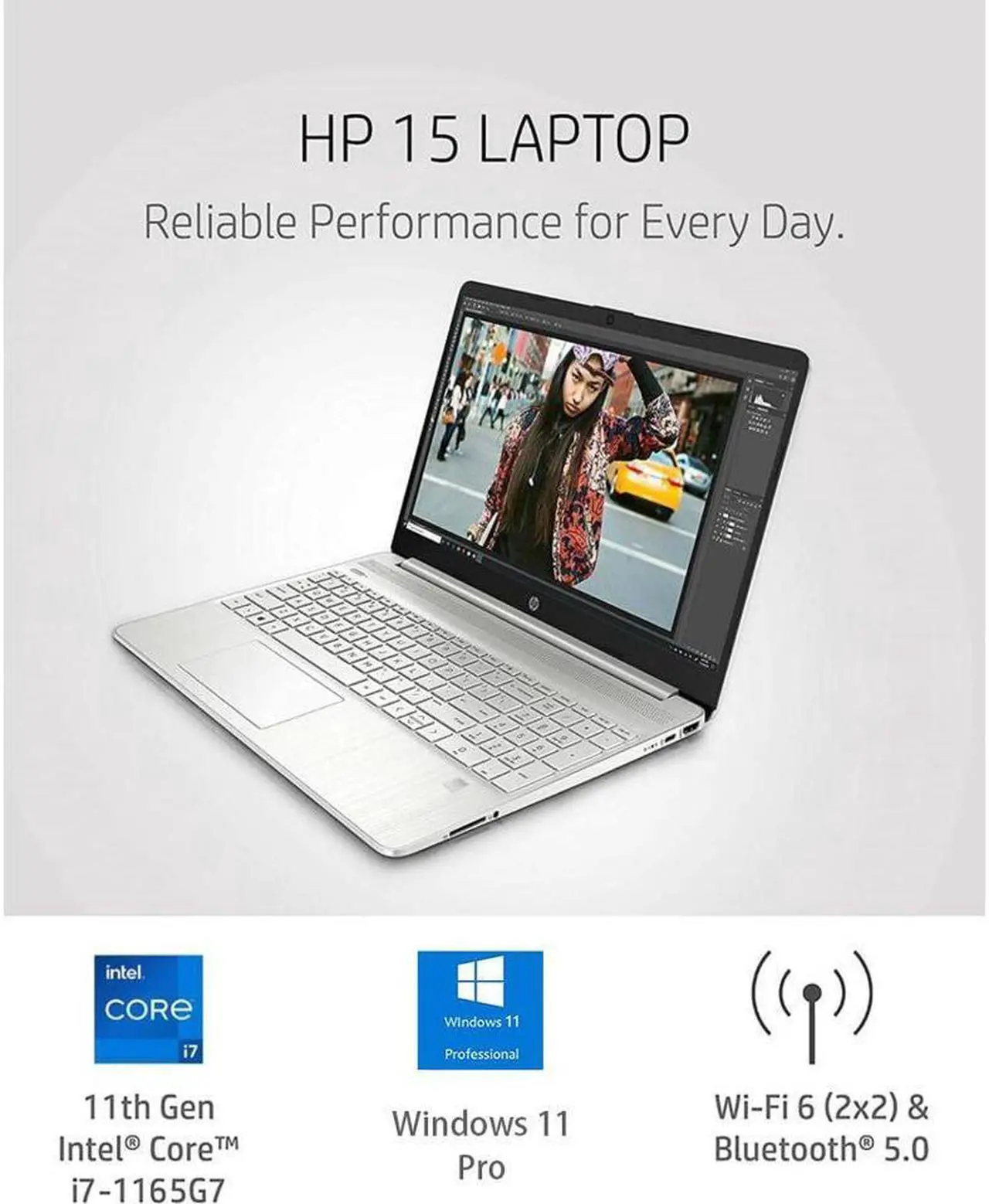Alt view image 4 of 5 - New HP 15.6" Full HD (1920x1080) TouchScreen Laptop, 11th Gen Intel Core i7-1165G7 Processor, 8GB DDR4 RAM, 2TB SSD, Intel Iris Xe Graphics, Wifi-AC, Bluetooth,HDMI,USB, Windows 11 Pro