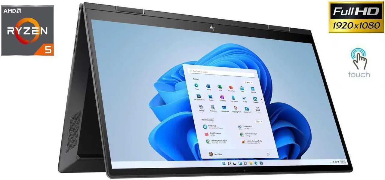 Alt view image 2 of 7 - New HP ENVY X360 2-in-1 15.6" Full HD IPS Touchscreen,AMD Ryzen 5 5625U,16GB DDR4,256GB SSD,AMD Radeon Graphics,Wifi-AX,BlueTooth,USB Type-C,HDMI,Windows 11 Pro