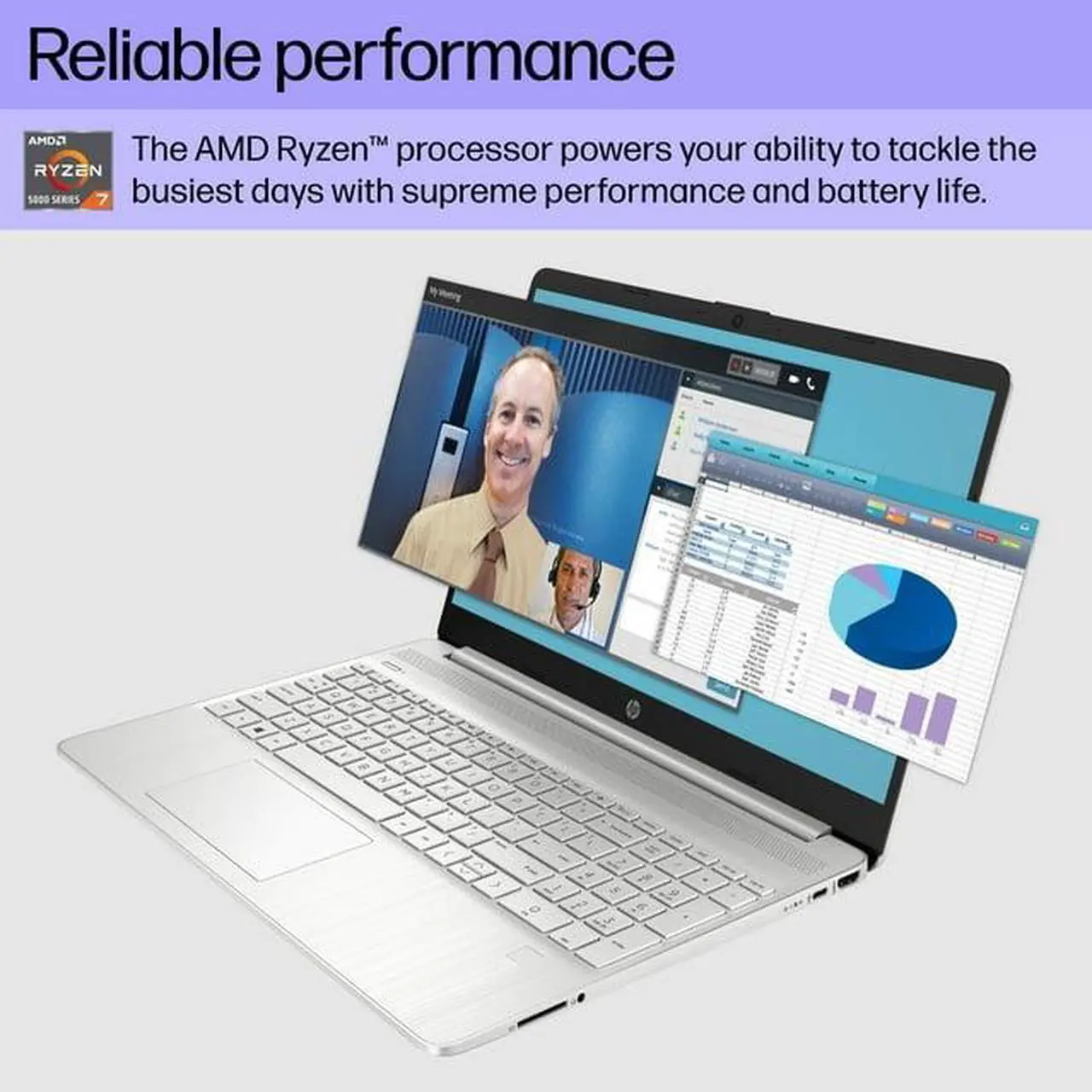 Alt view image 3 of 5 - HP 15.6" Full HD TouchScreen LED IPS Notebook,AMD Ryzen 7 5700U 8-Core Processor,32GB DDR4,512GB SSD, AMD Radeon Graphics,Wifi,Bluetooth,HDMI, Windows 11 Pro