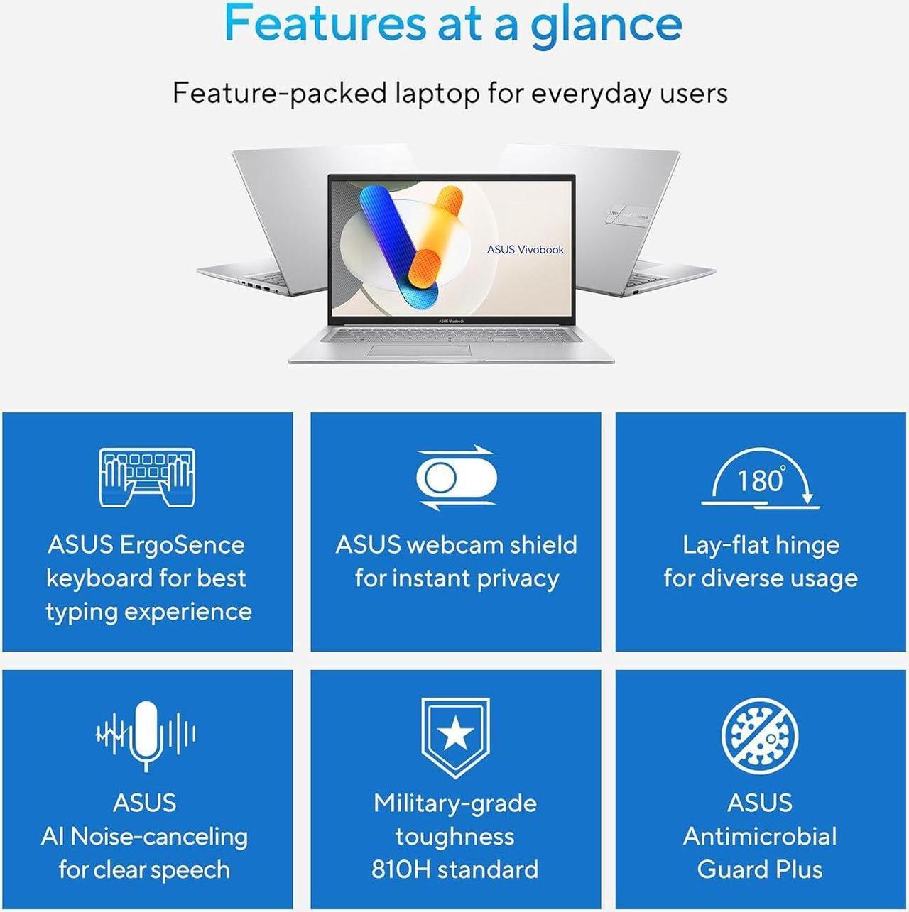 Alt view image 3 of 6 - ASUS Vivobook 17.3" Full HD Notebook,Intel Core 5 120U Processor,24GB RAM,4TB SSD,Intel Graphics,Wifi-AX,Windows 11 Pro