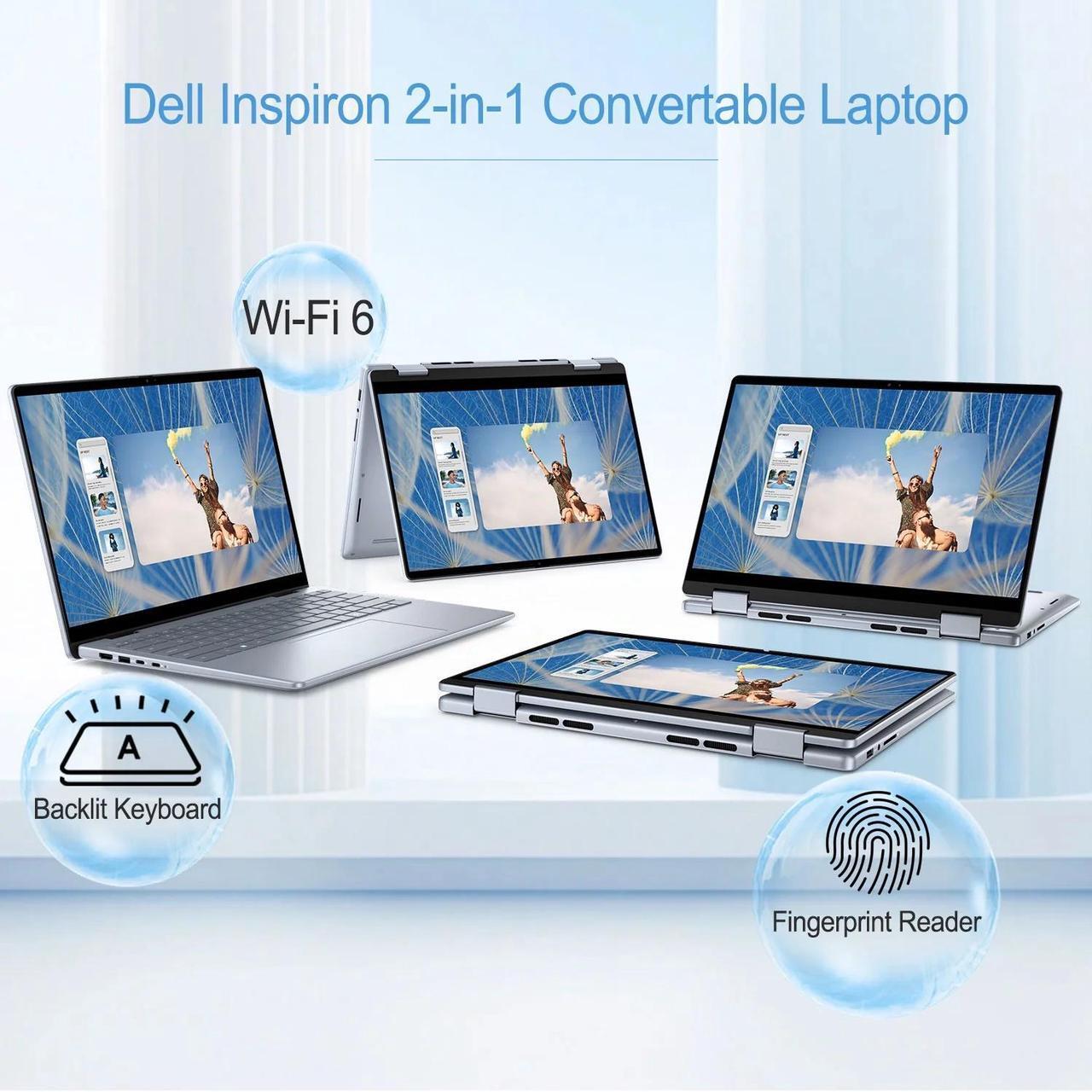 Alt view image 4 of 6 - Dell Inspiron 14" FHD+ (1920 x 1200) 2-in-1 Touchscreen Notebook,Intel Core 7 150U Processor,16GB DDR5,1TB SSD,Intel Graphics,Wifi-AX,Windows 11 Pro