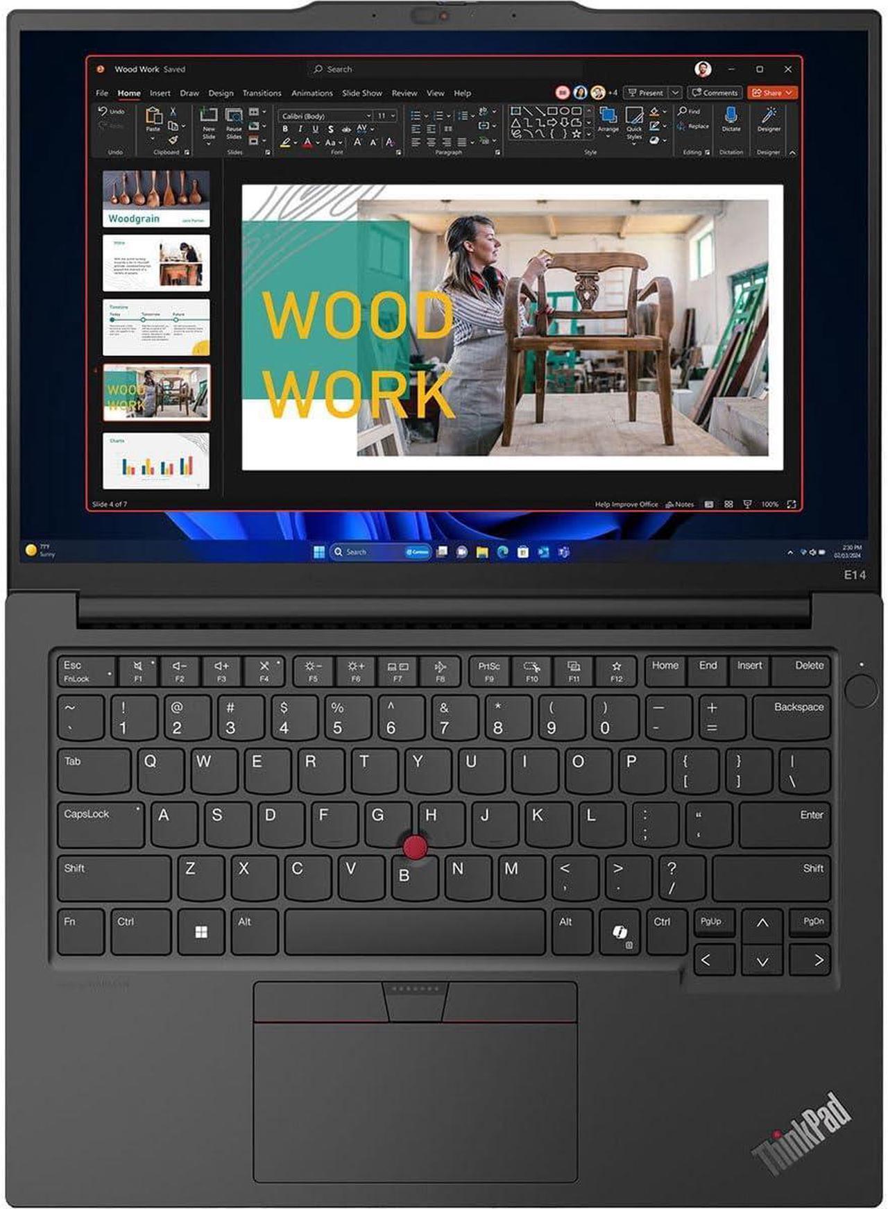 Alt view image 4 of 5 - Lenovo ThinkPad E14 Notebook,14" Full HD+ 1920x1200,Intel Core i7-1355U Processor,24GB DDR4,512GB SSD,Intel Iris Xe Graphics,Wifi-AX,Windows 11 Pro