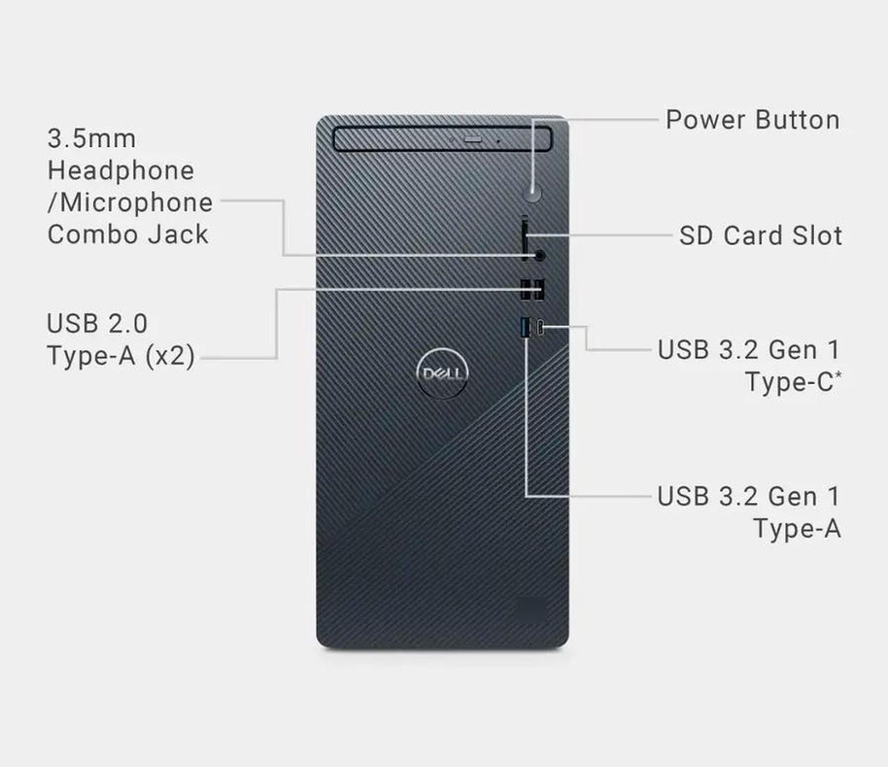 Alt view image 2 of 5 - Dell Inspiron 3030 Desktop,Intel Core  i5-14400 10-Core Processor,16GB DDR5,4TB SSD Plus 1TB HDD,Intel UHD Graphics,Wifi-AX,Dual Monitor Capable,Windows 11 Pro
