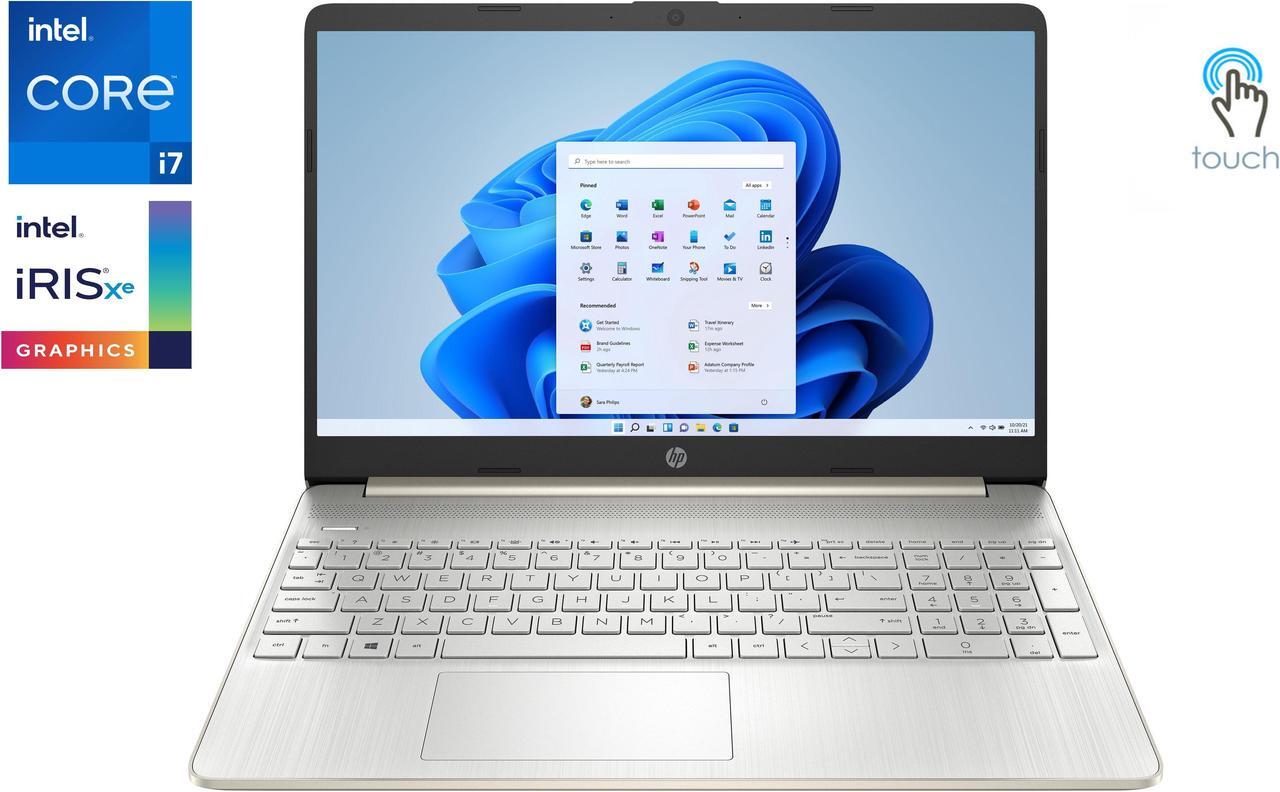 Main image of New HP 15.6" Full HD (1920x1080) TouchScreen Laptop, 11th Gen Intel Core i7-1165G7 Processor, 16GB DDR4 RAM, 512GB SSD, Intel Iris Xe Graphics, Wifi-AC, Bluetooth,HDMI,USB, Windows 11 Pro