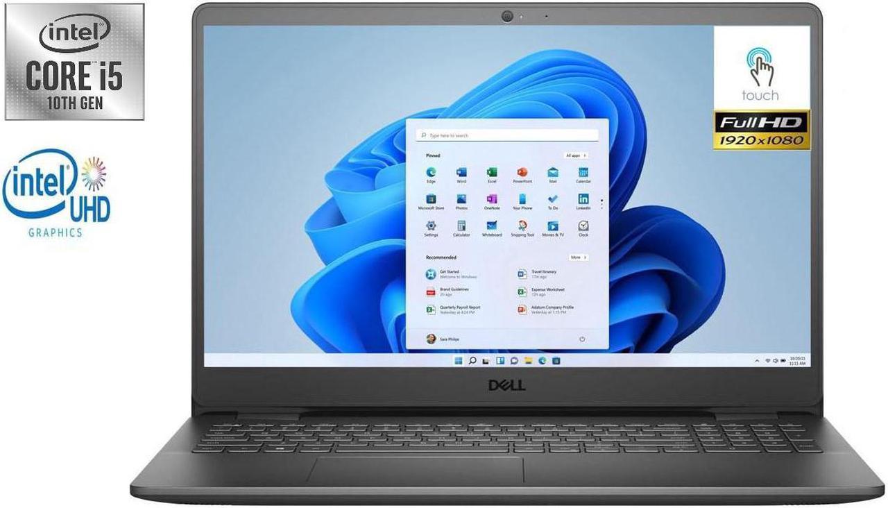 Dell Inspiron 15.6" Full HD TouchScreen Laptop,10th Gen Intel Core i5-1035G1,8GB DDR4,256GB SSD,Intel UHD Graphics,Wifi-AC,Bluetooth,HDMI, USB, Windows 10 Pro