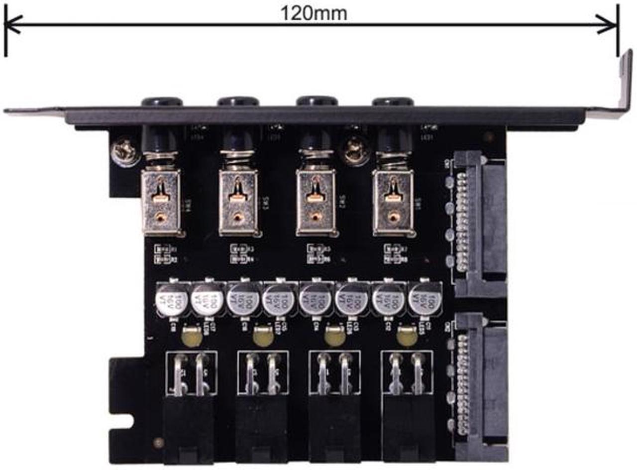 Alt view image 7 of 7 - Cablecc Four 4 Hard Disk Control System Intelligent Control Management System HDD SSD Power Switch with PCI Bracket